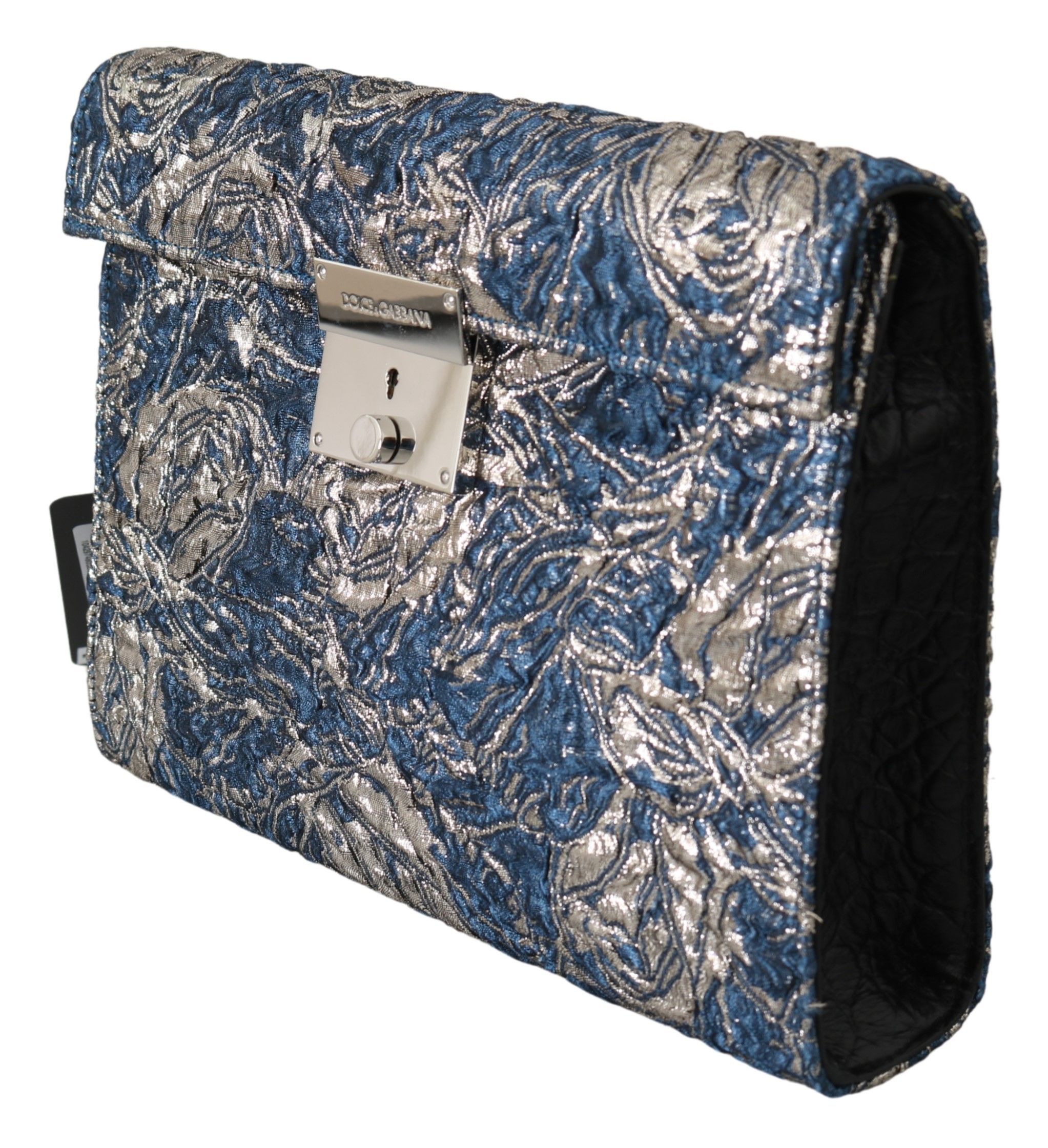 1392766.jpg Elegant Blue Croc-Print Briefcase Clutch - Image 4