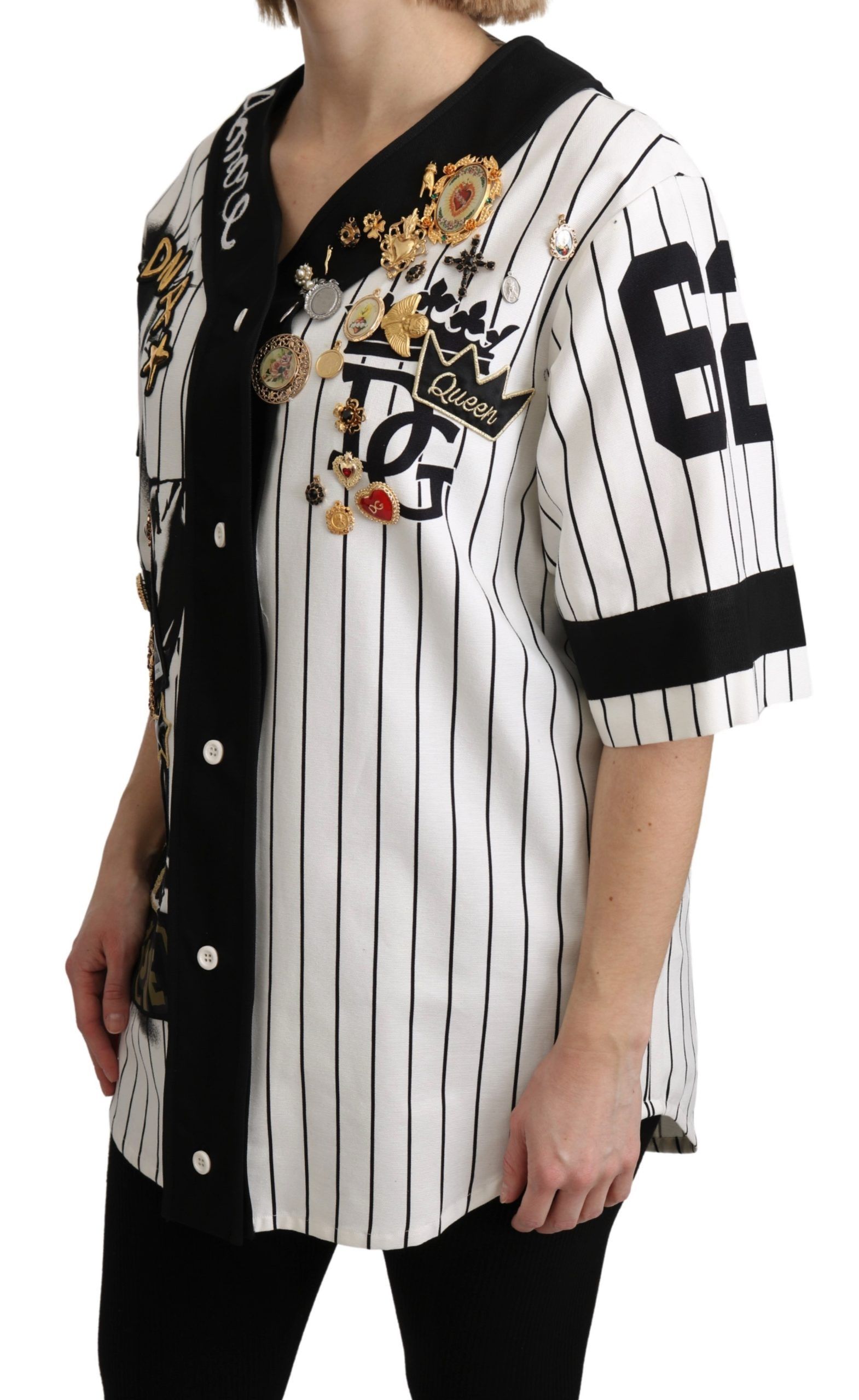 1397574.jpg Elegant Striped V-Neck Charm Blouse - Image 3