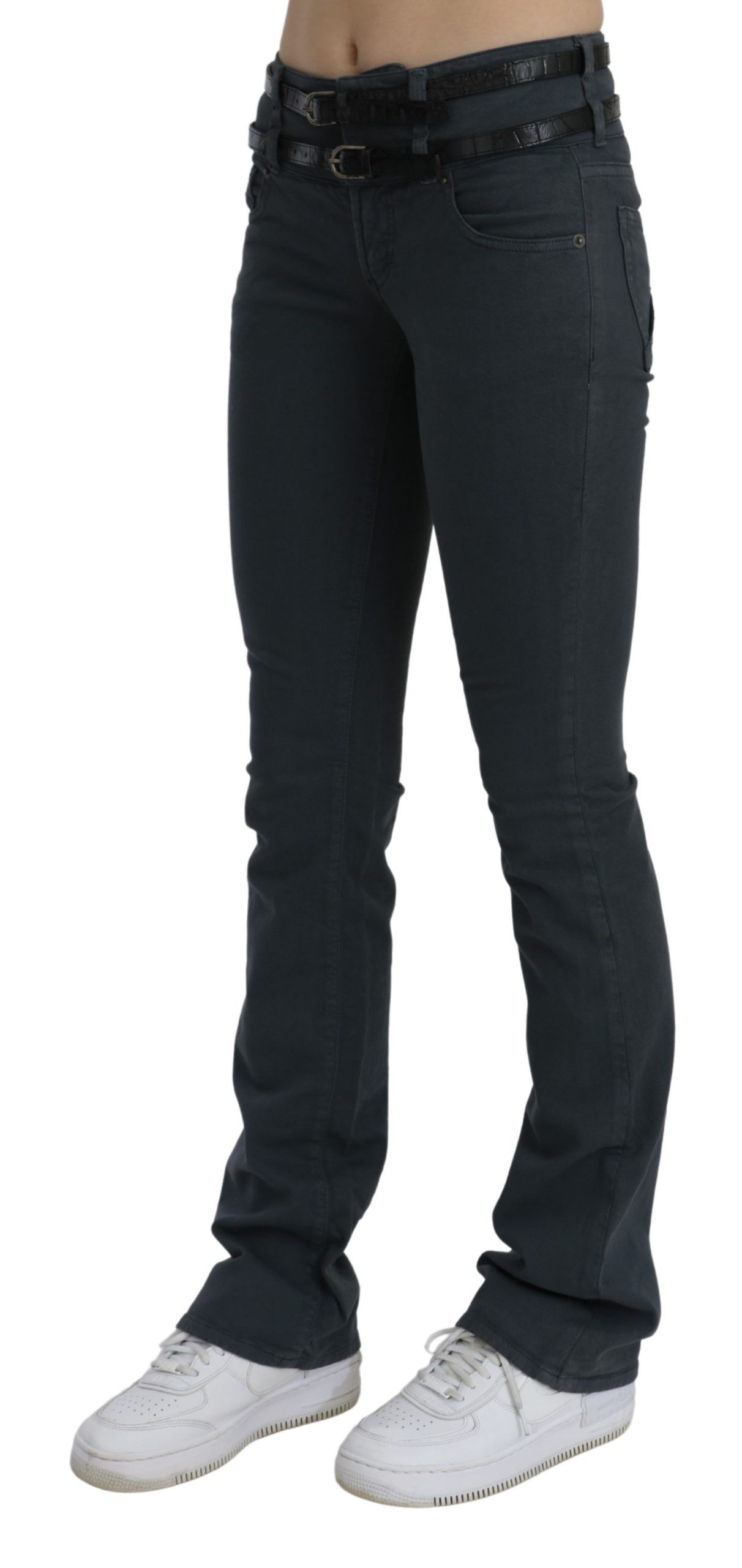 1399053.jpg Chic Mid Waist Slim Flared Denim - Image 3