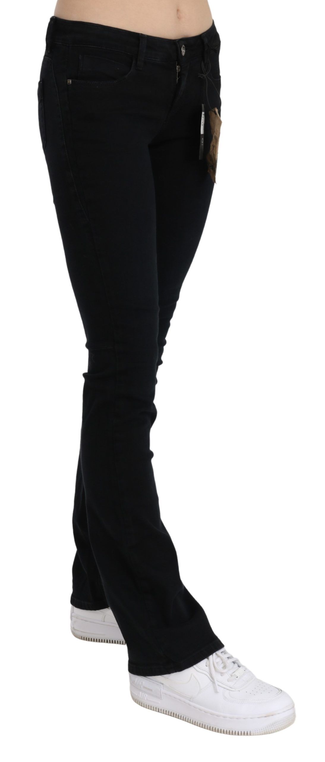 1399077.jpg Chic Black Slim Fit Low Waist Denim - Image 2