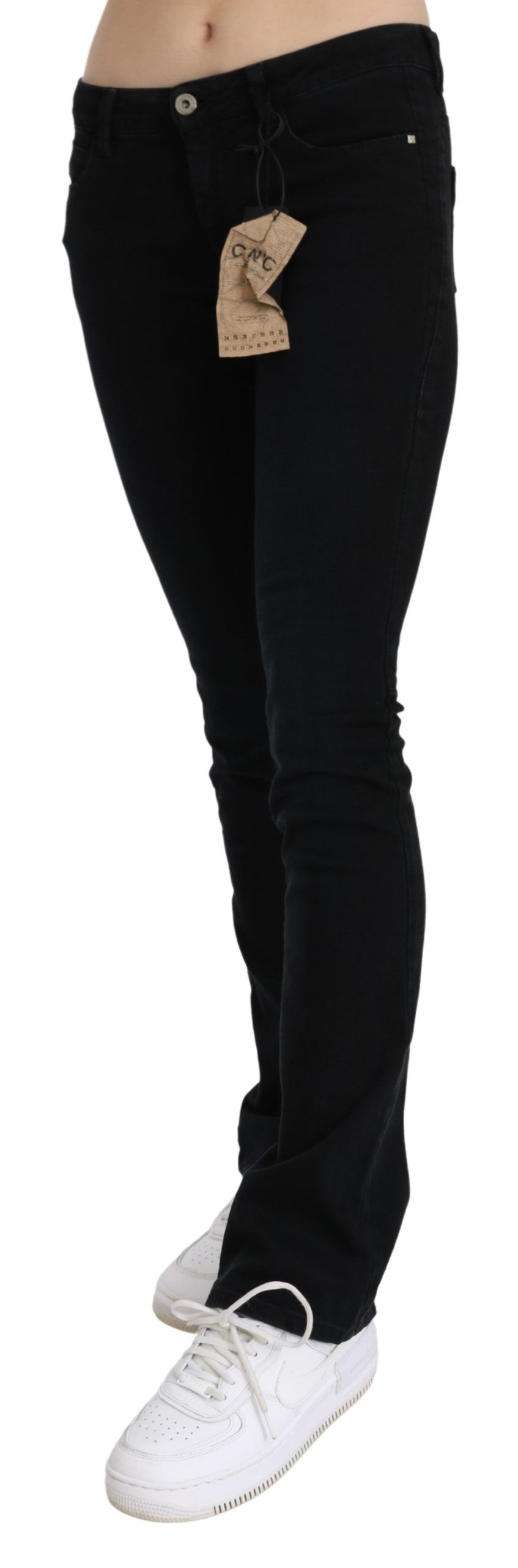 1399078.jpg Chic Black Slim Fit Low Waist Denim - Image 3
