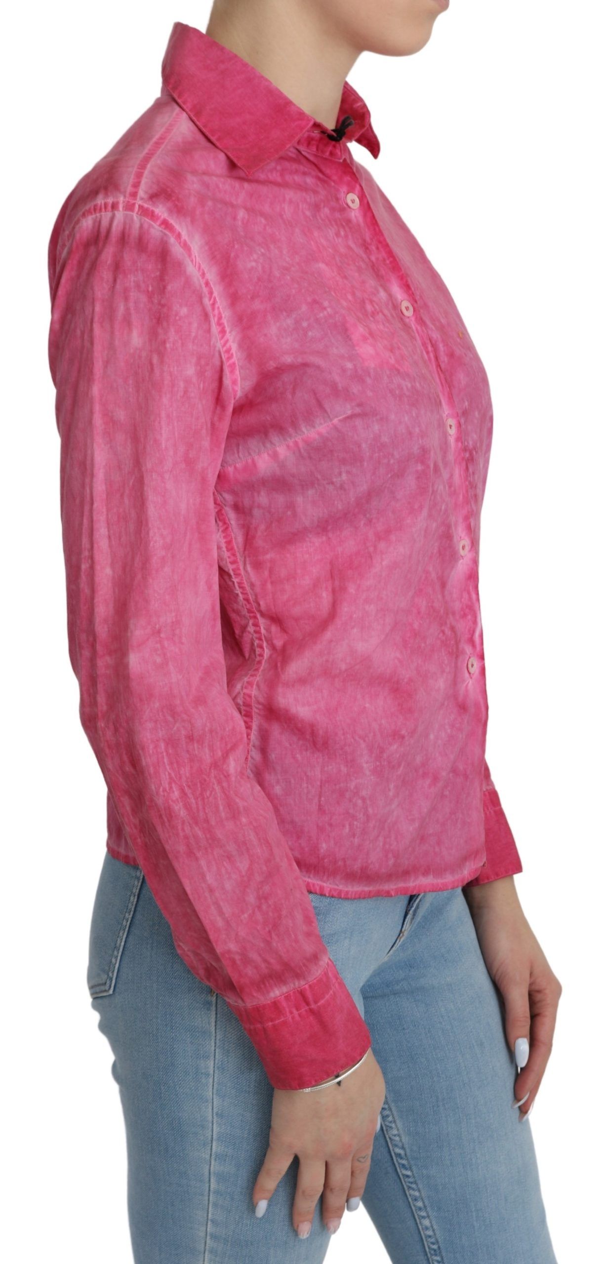 1399128.jpg Chic Pink Cotton Polo Blouse by Ermanno Scervino - Image 2