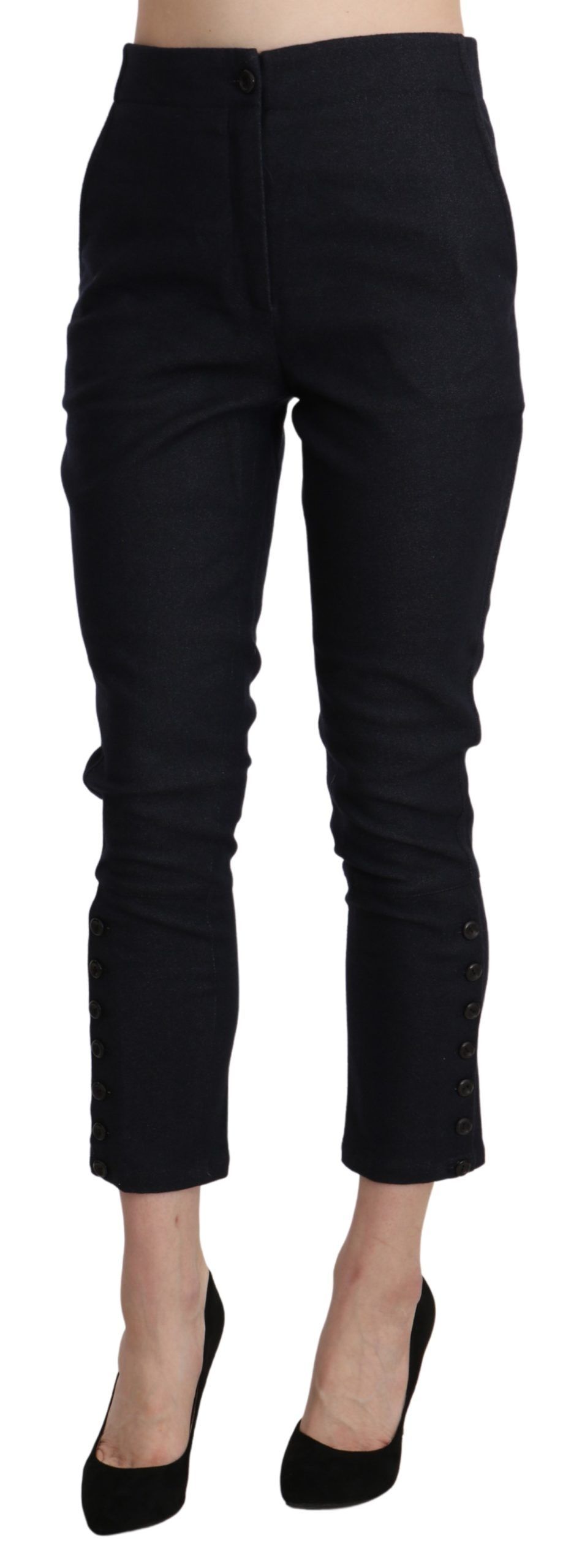 1437013.jpg Chic High Waist Cropped Capri Pants - Image 2