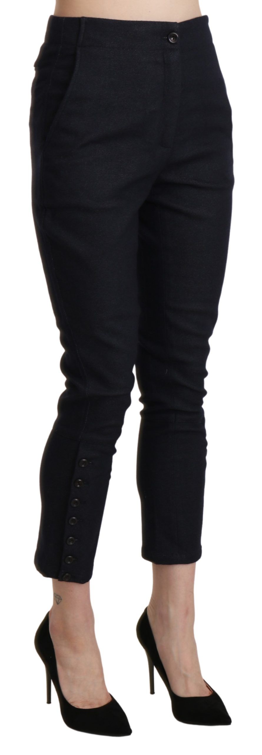 1437016.jpg Chic High Waist Cropped Capri Pants - Image 4