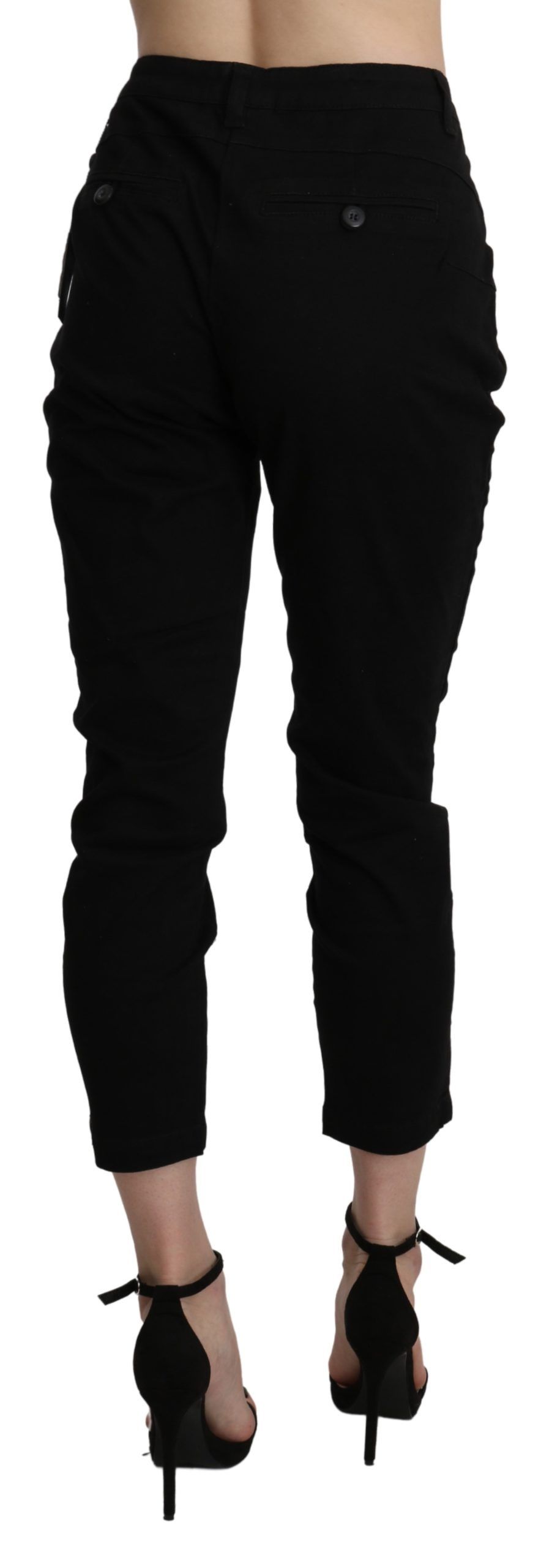 1437328.jpg Chic High Waist Cropped Black Jeans - Image 3