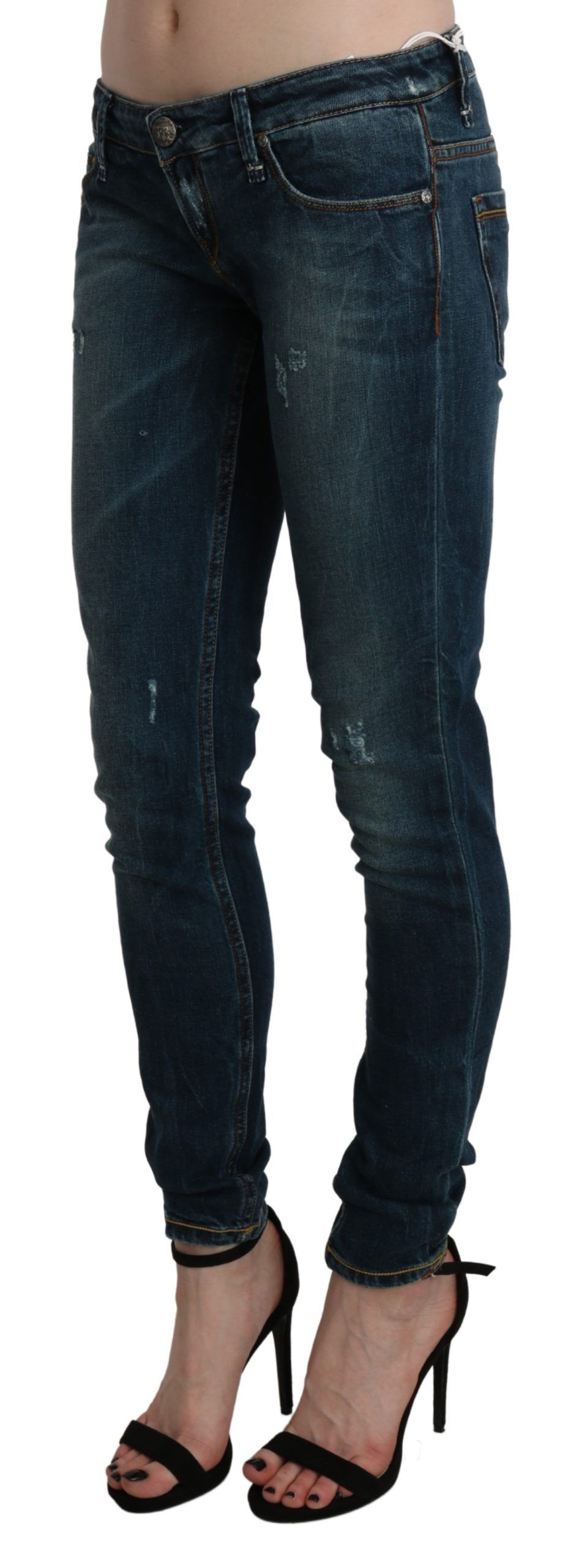 1437425.jpg Sleek Low Waist Skinny Denim - Blue Washed - Image 2