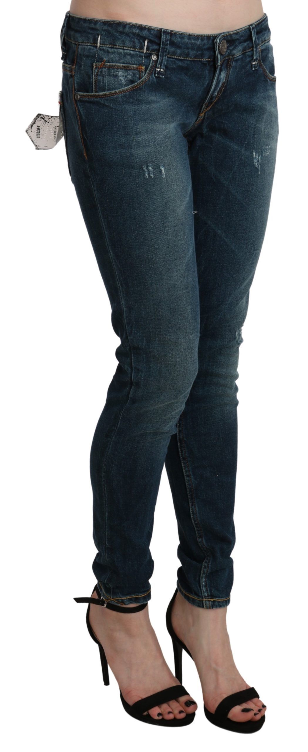 1437428.jpg Sleek Low Waist Skinny Denim - Blue Washed - Image 4