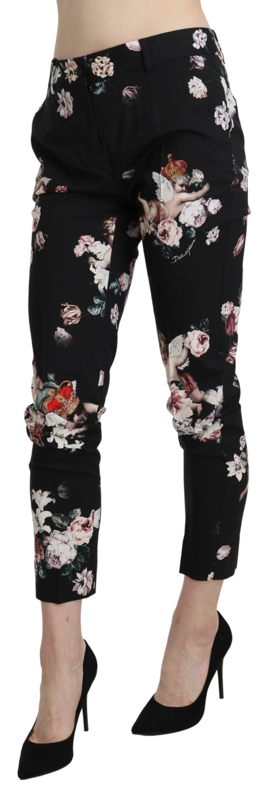 1437468.jpg Elegant High Waist Cropped Trousers - Image 2