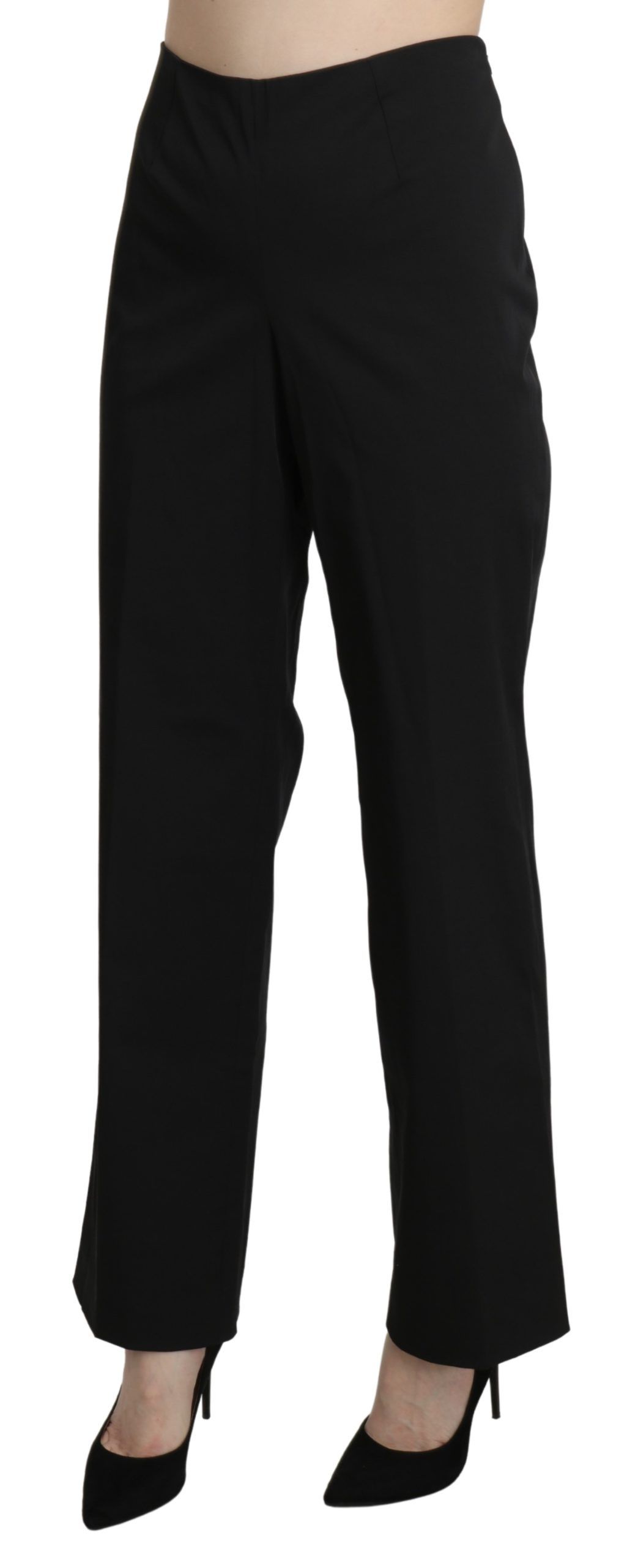 1437494.jpg Elegant High Waist Straight Black Pants - Image 2