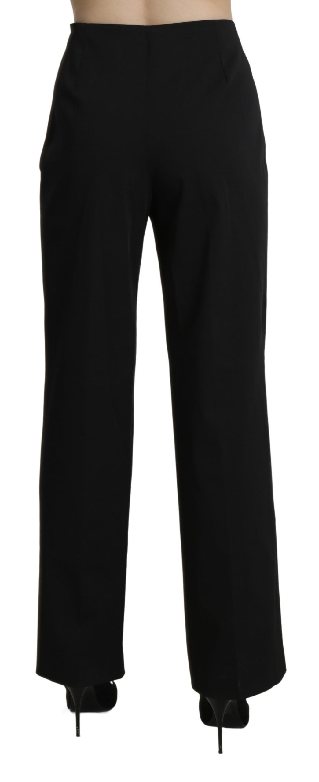 1437495.jpg Elegant High Waist Straight Black Pants - Image 3