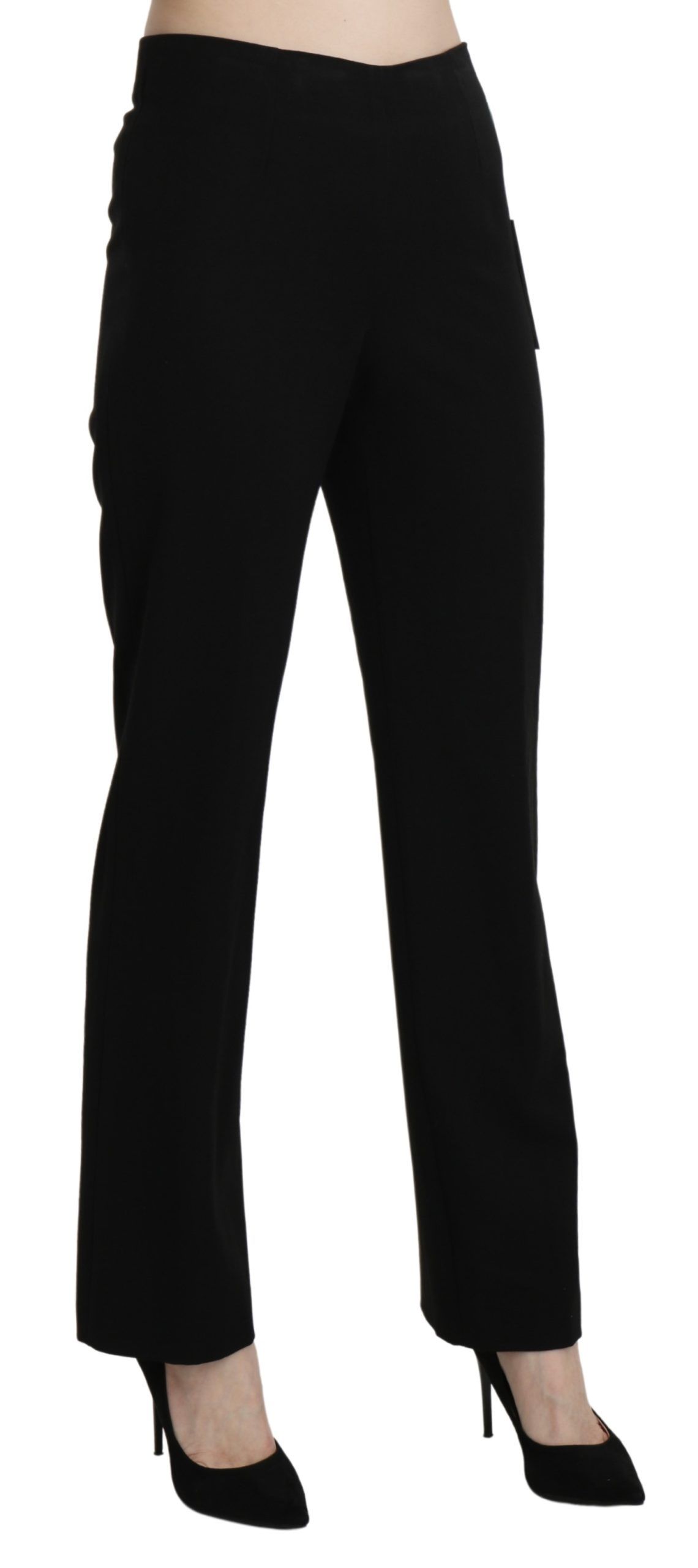 1437501.jpg Elegant Black High Waist Straight Pants - Image 2