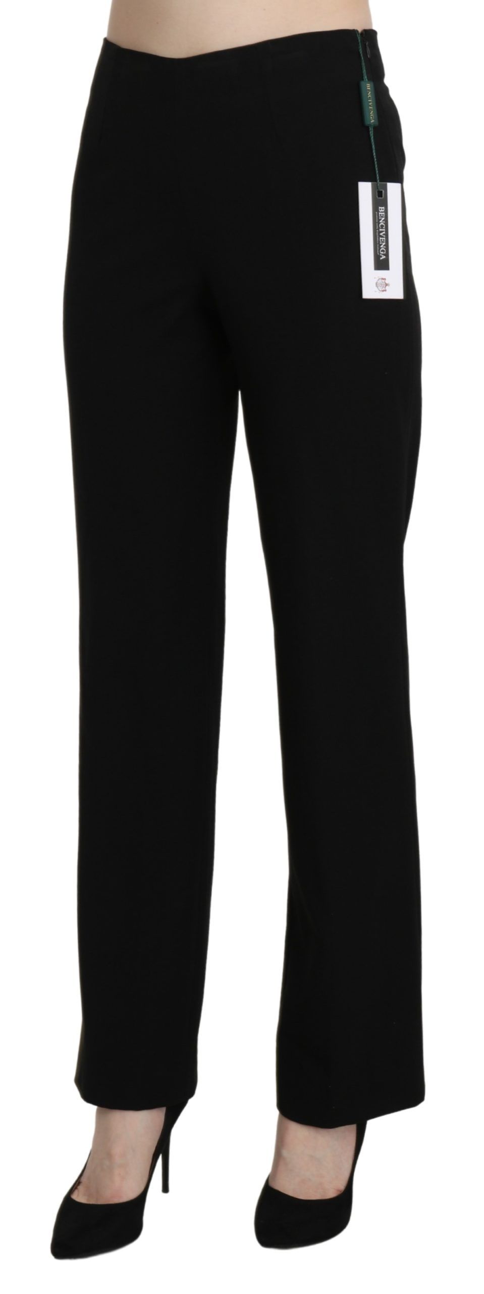 1437502.jpg Elegant Black High Waist Straight Pants - Image 3