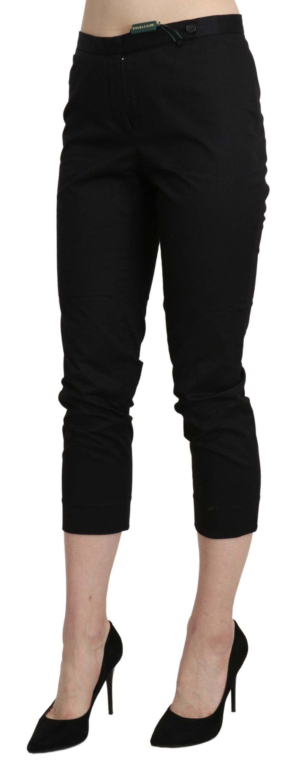 1437649.jpg Elegant High Waist Skinny Cropped Pants - Image 2