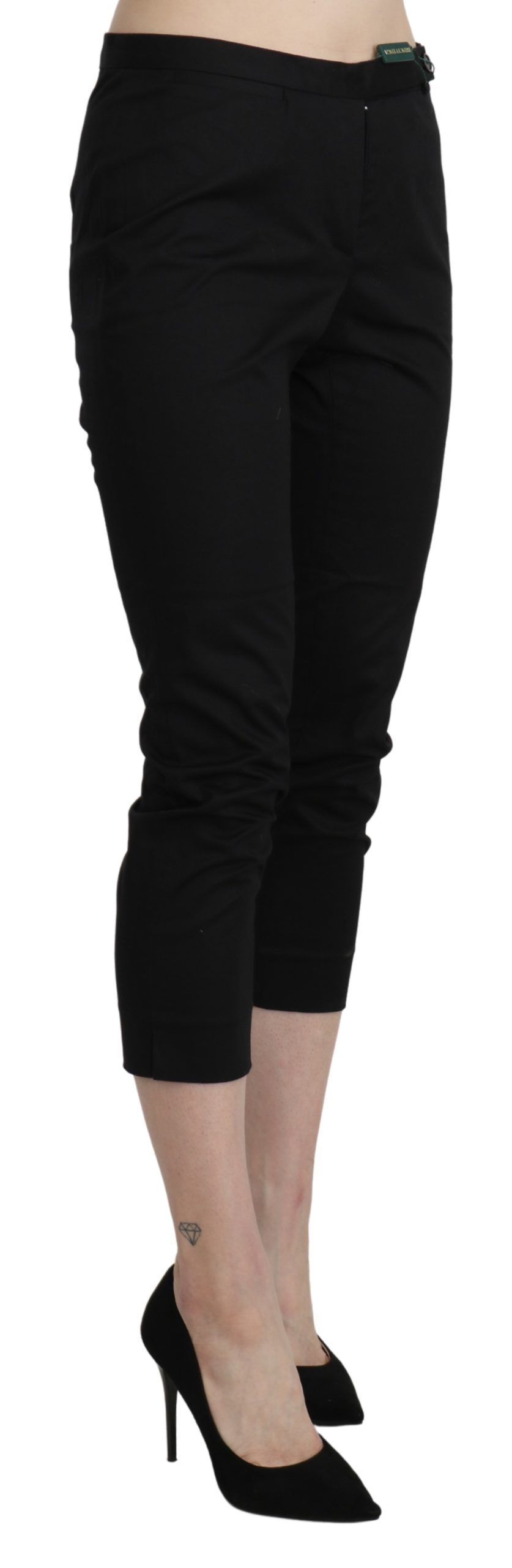 1437652.jpg Elegant High Waist Skinny Cropped Pants - Image 4