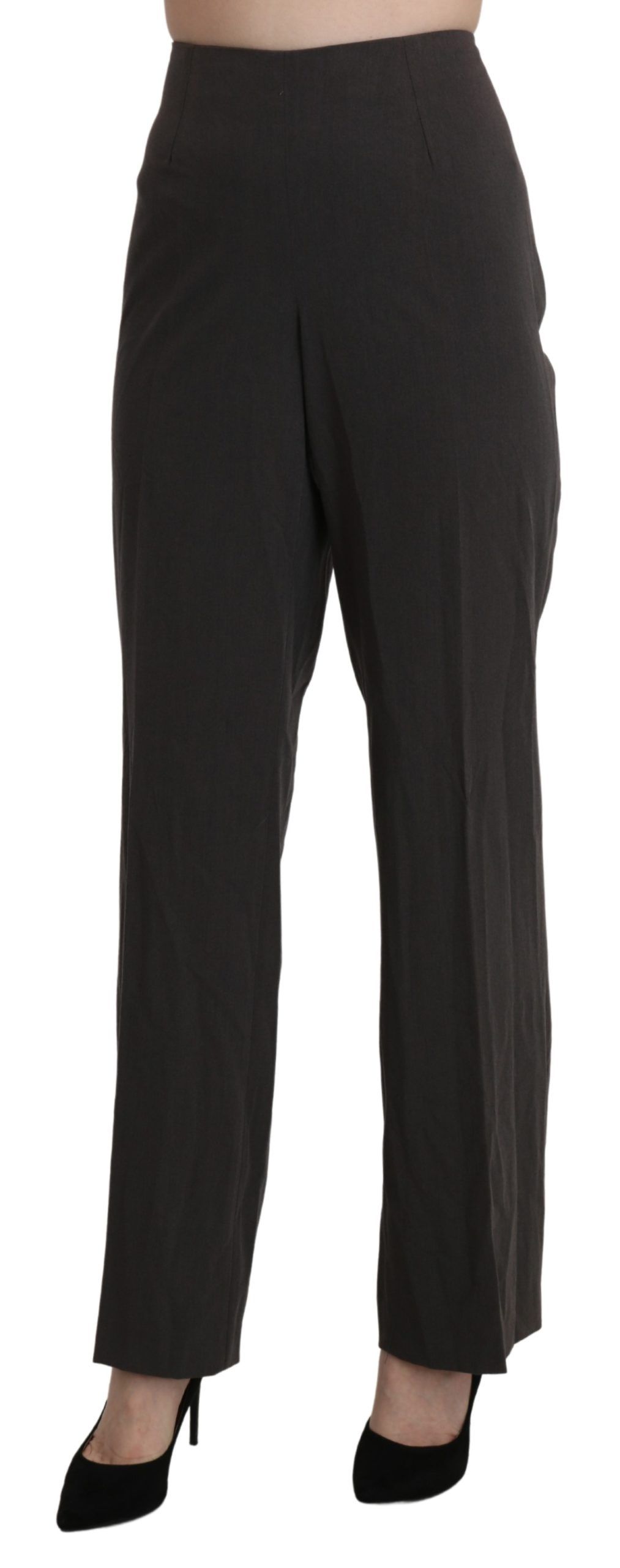 1437666.jpg Elevated Gray High-Waist Straight Pants - Image 2