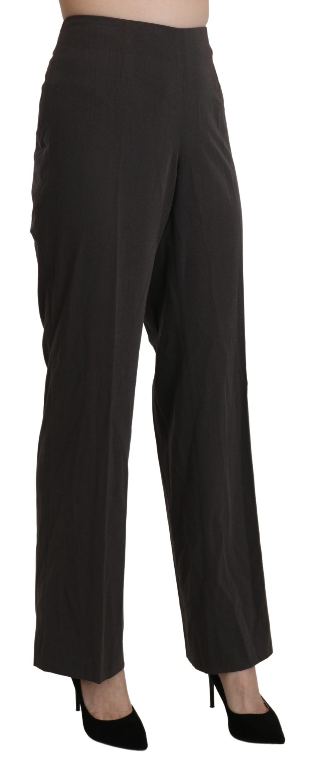 1437669.jpg Elevated Gray High-Waist Straight Pants - Image 4