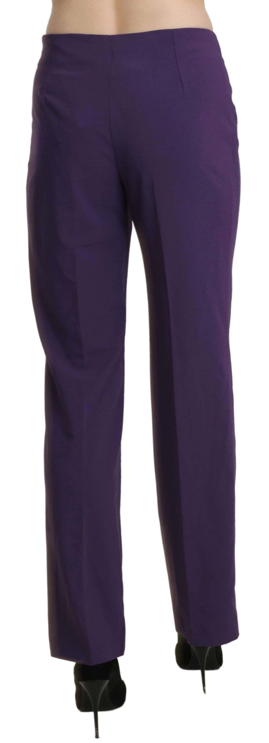1437698.jpg Elegant High Waist Violet Straight Pants - Image 3