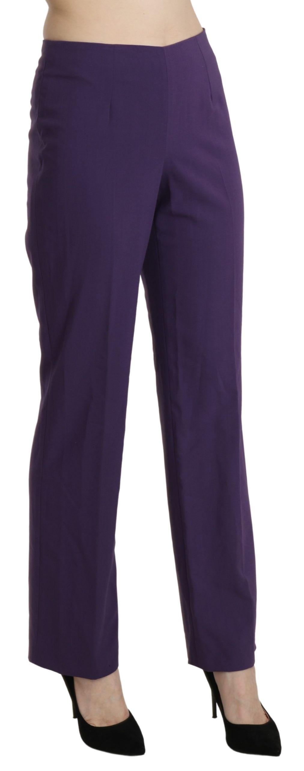 1437700.jpg Elegant High Waist Violet Straight Pants - Image 4