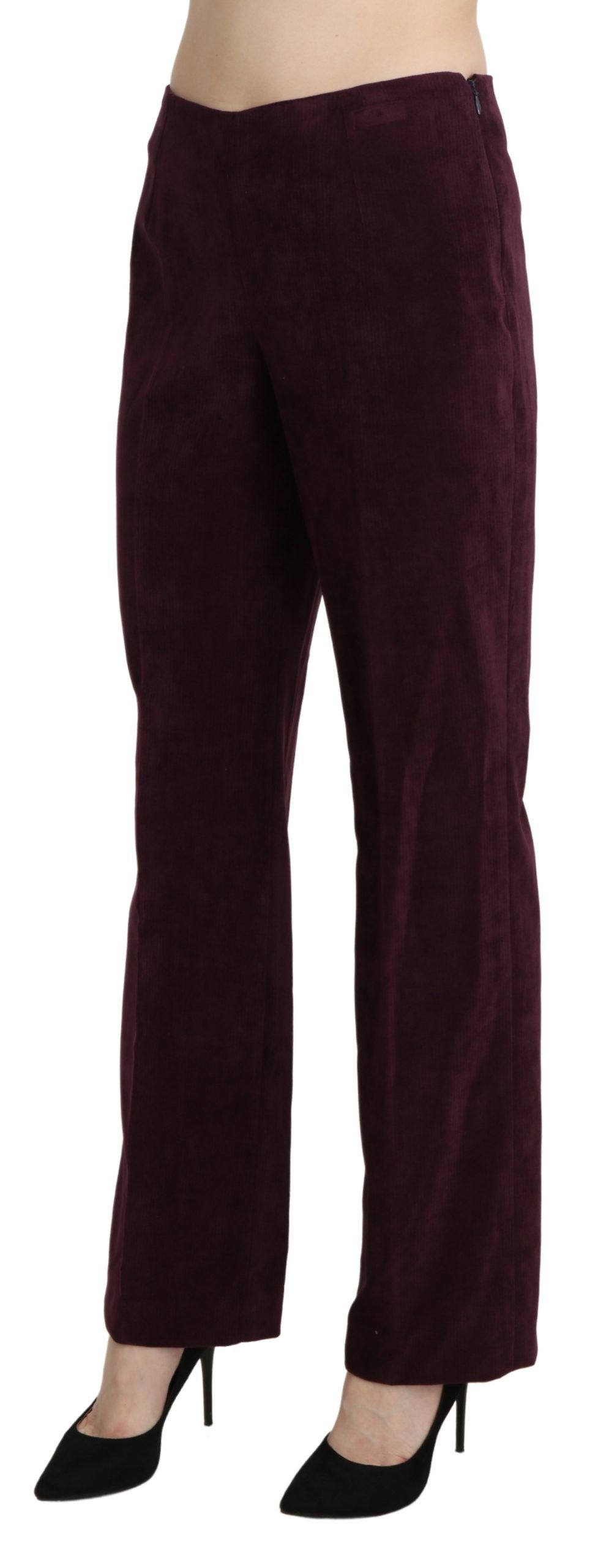 1437746.jpg Elegant High Waist Straight Purple Pants - Image 2