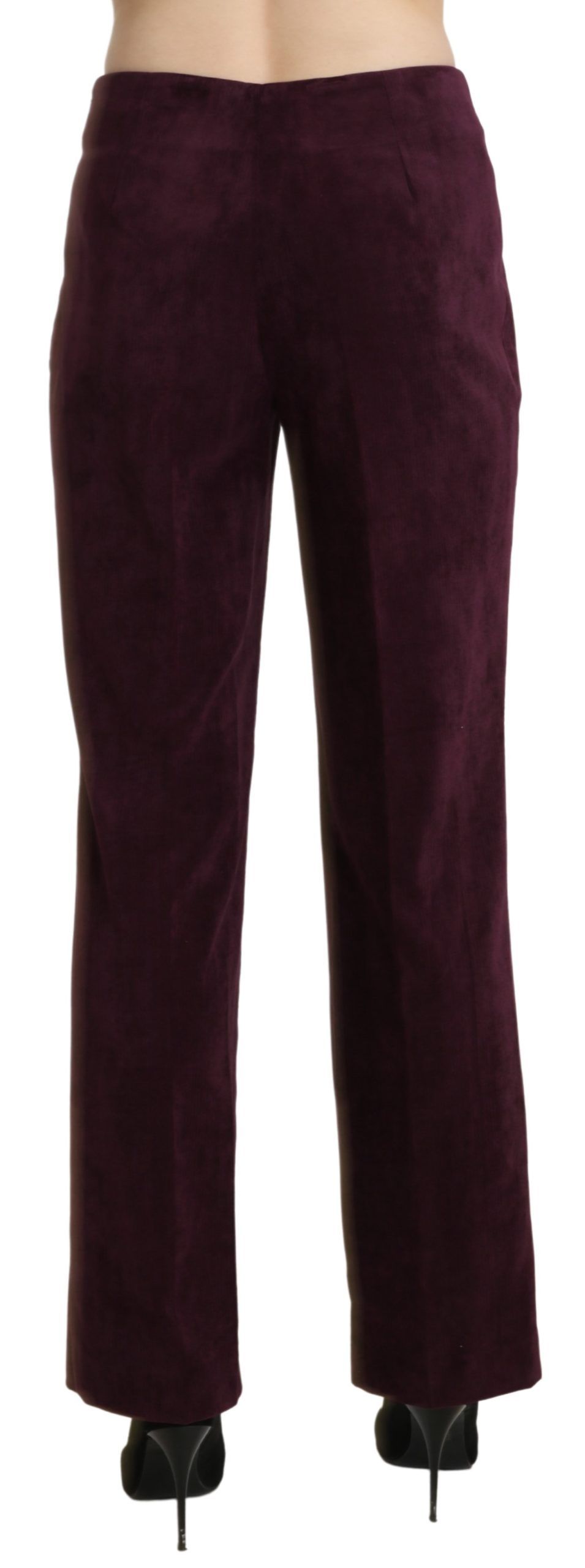 1437747.jpg Elegant High Waist Straight Purple Pants - Image 3
