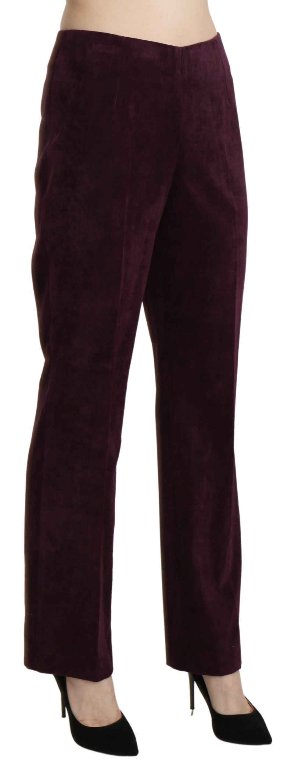 1437749.jpg Elegant High Waist Straight Purple Pants - Image 4