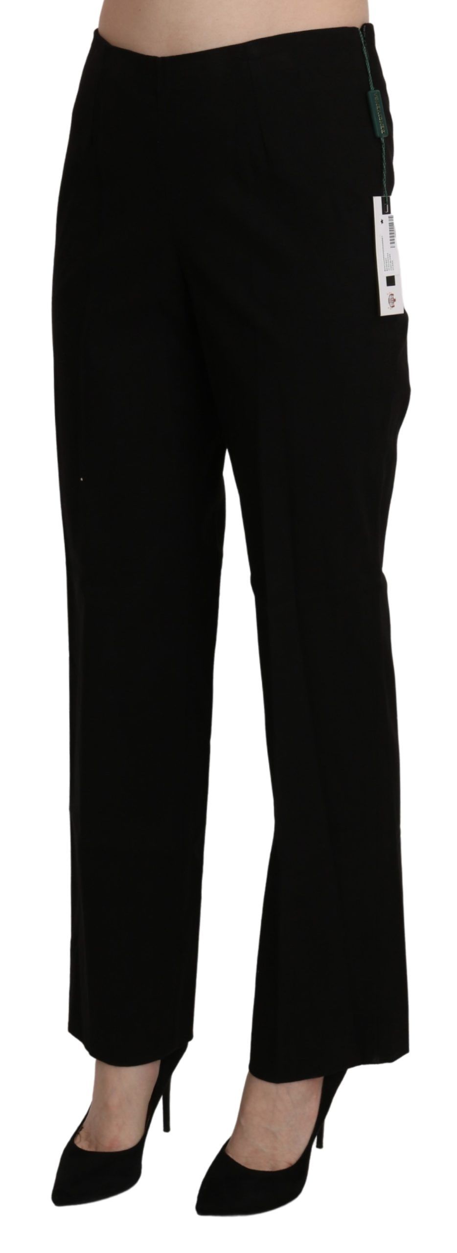 1437837.jpg Elegant High Waist Straight Black Pants - Image 2