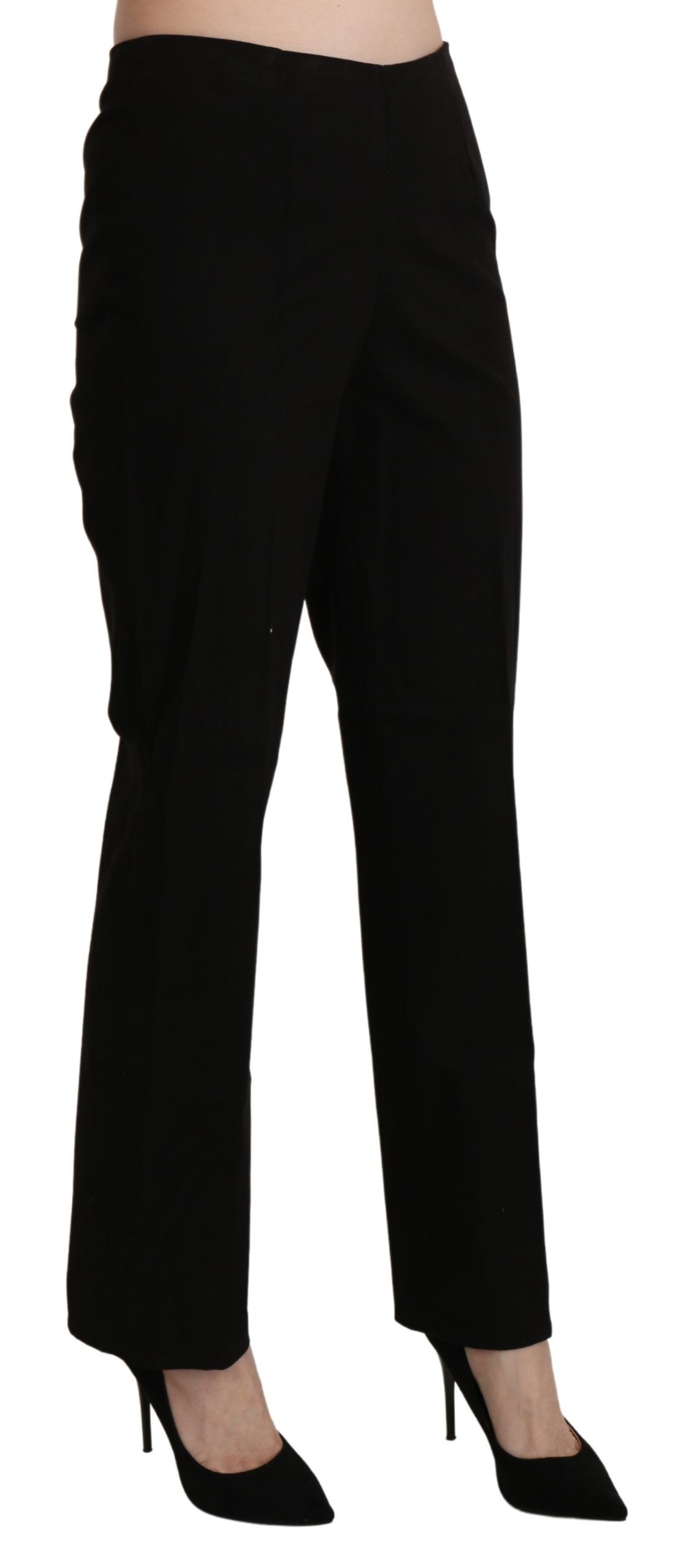 1437840.jpg Elegant High Waist Straight Black Pants - Image 4