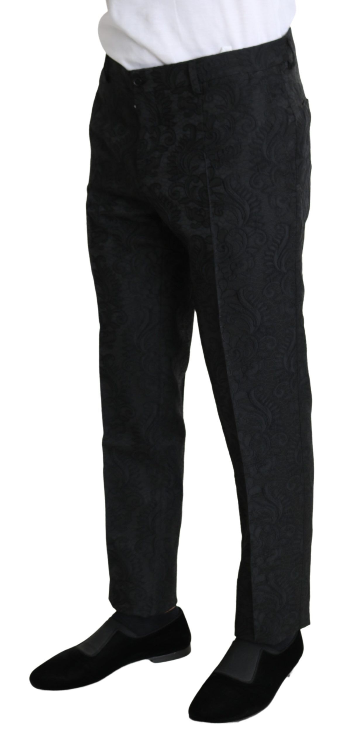 1456622.jpg Elegant Floral Brocade Dress Trousers - Image 2