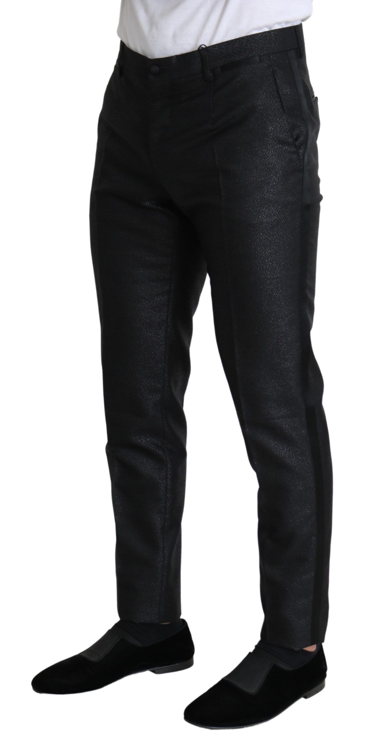 1456649.jpg Elegant Metallic Black Dress Pants - Image 2