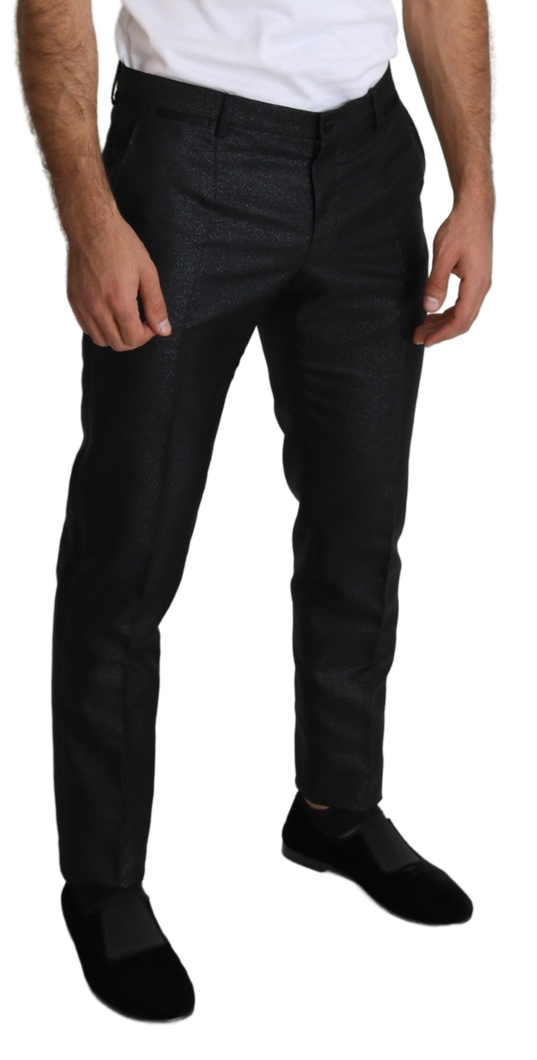 1456651.jpg Elegant Metallic Black Dress Pants - Image 4