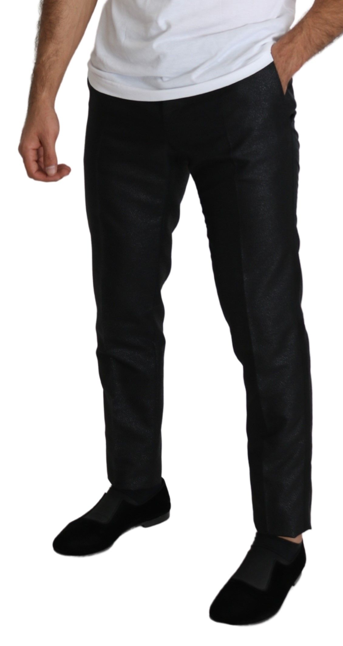 1456652.jpg Elegant Metallic Black Dress Pants - Image 5