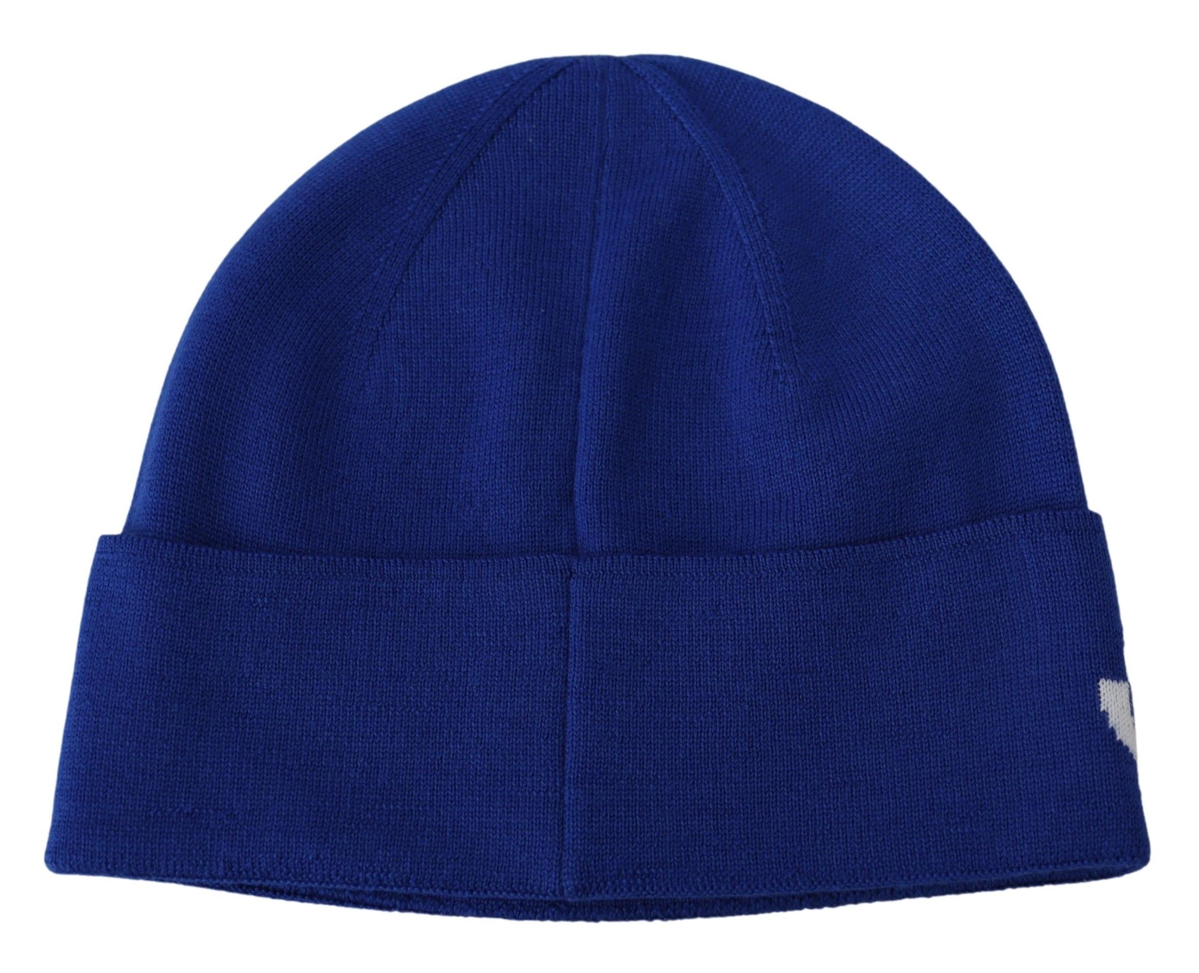 1457805.jpg Chic Unisex Cobalt Wool Beanie with Logo Detail - Image 2
