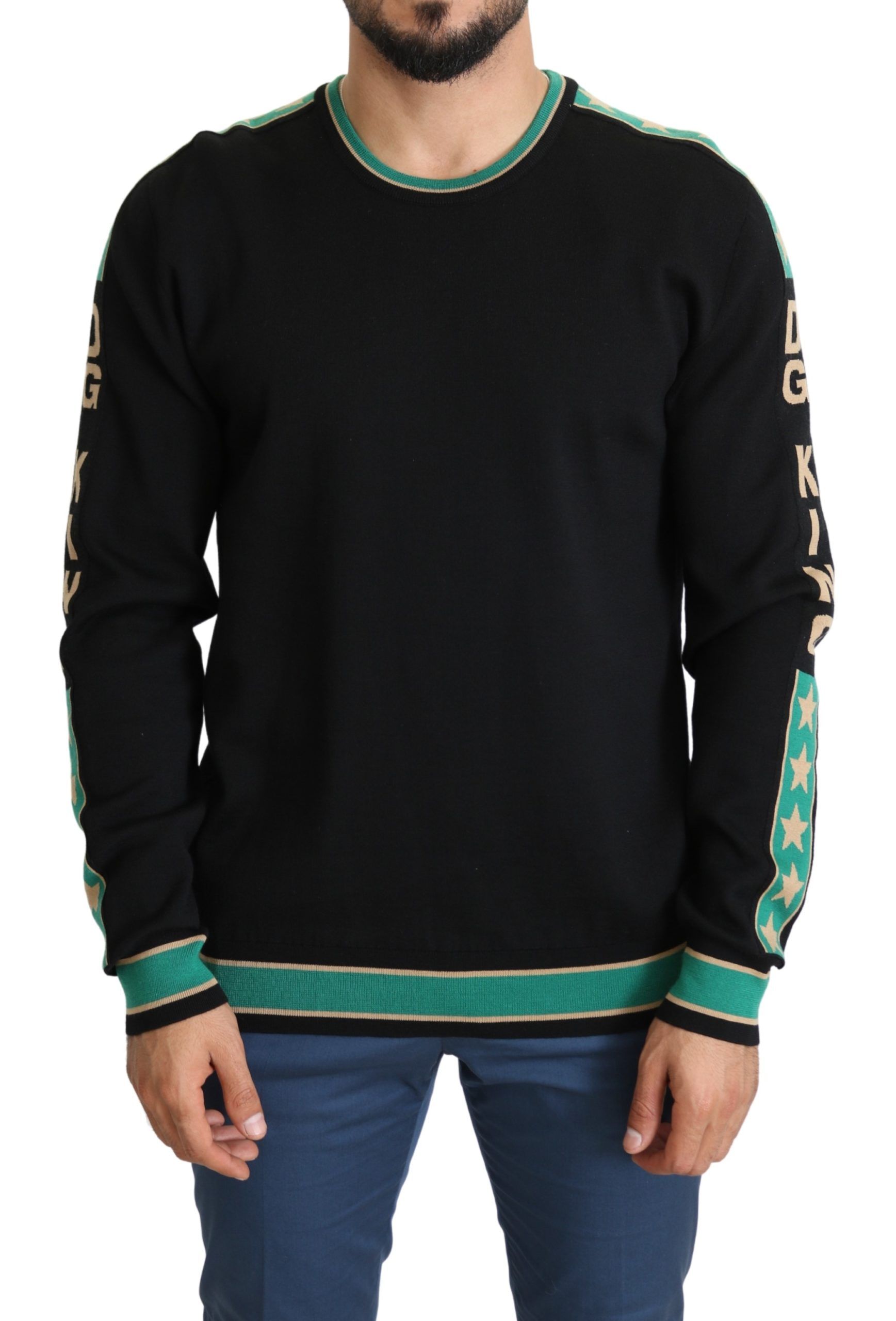 Chic Striped Wool-Blend Jersey Sweater