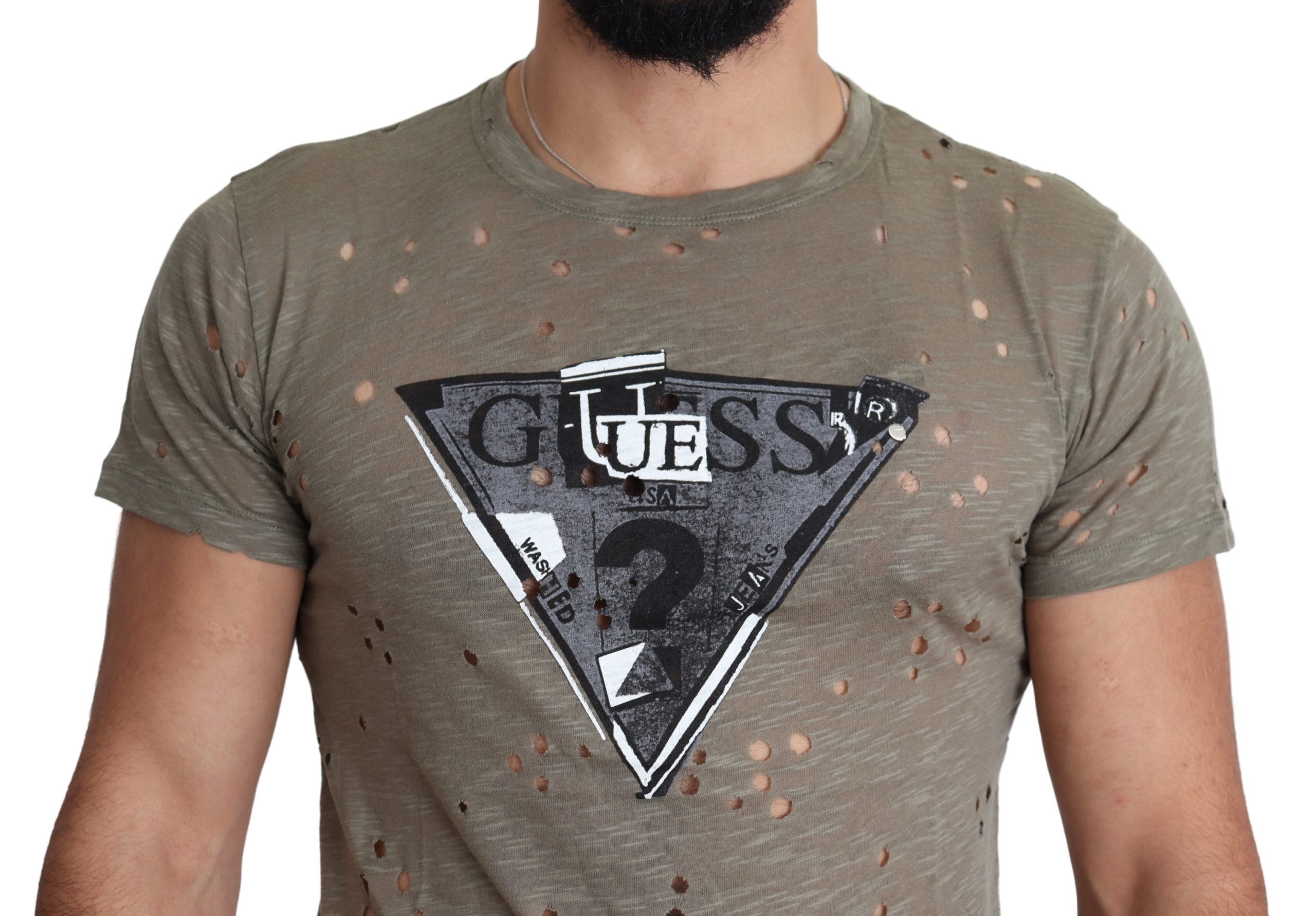 1458625.jpg Chic Brown Cotton Stretch T-Shirt - Image 4