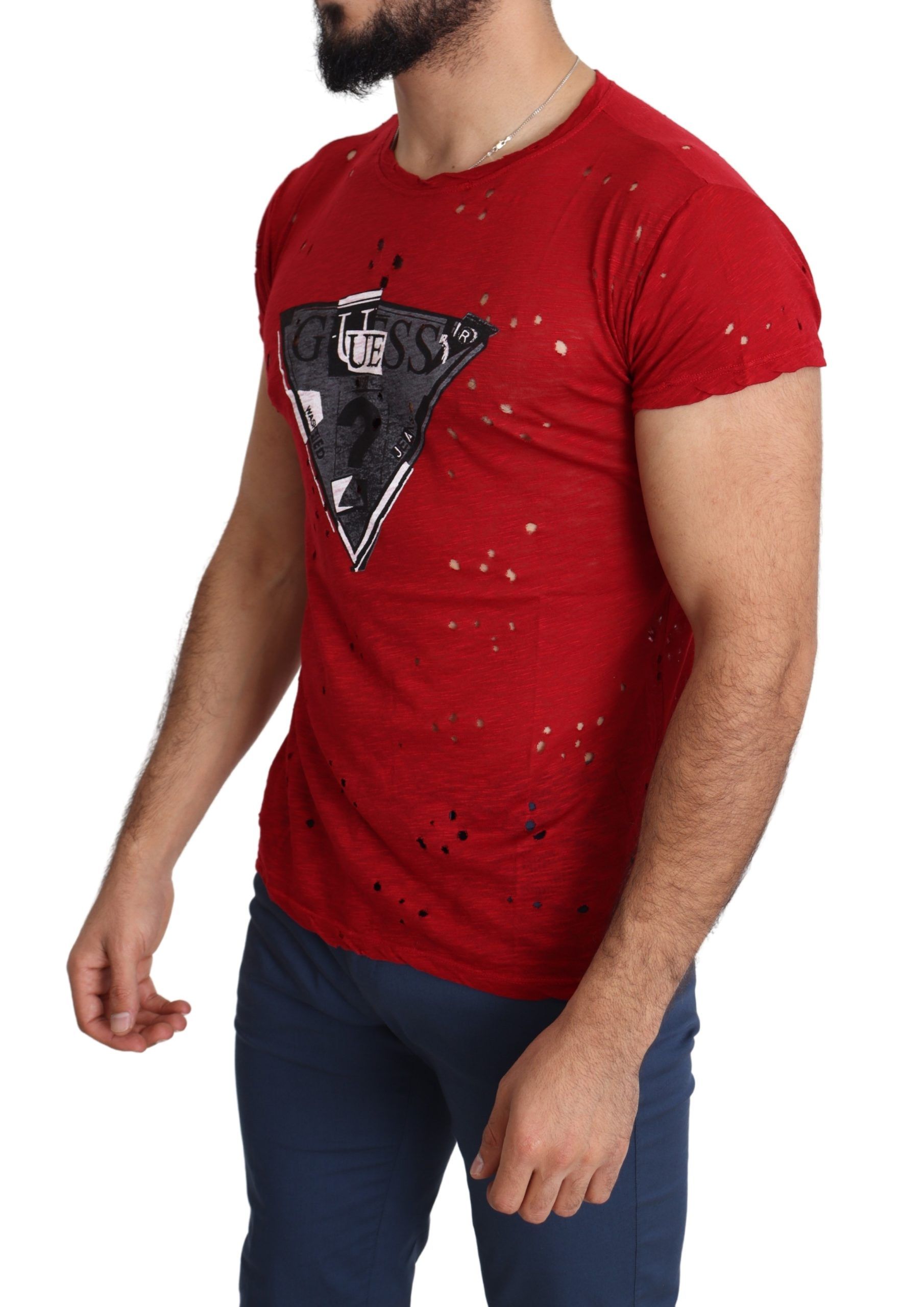1458650.jpg Radiant Red Cotton Tee Perfect For Everyday Style - Image 2
