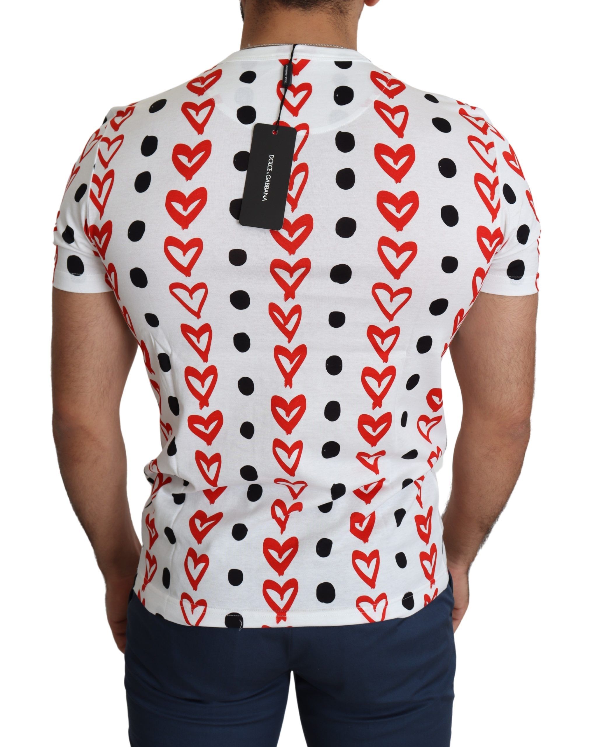 1458760.jpg Chic White Cotton Tee with Heart Print - Image 4