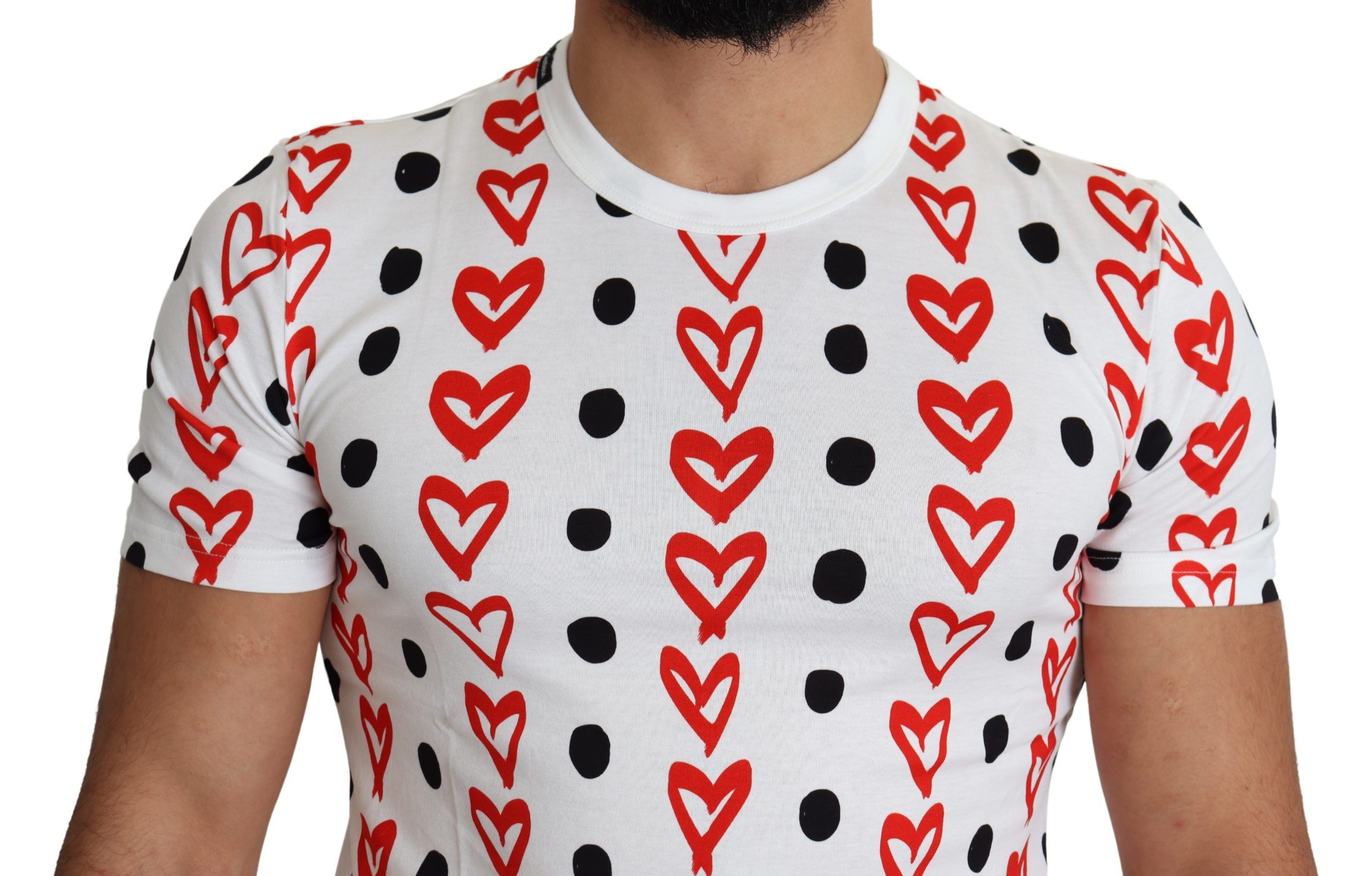 1458761.jpg Chic White Cotton Tee with Heart Print - Image 5