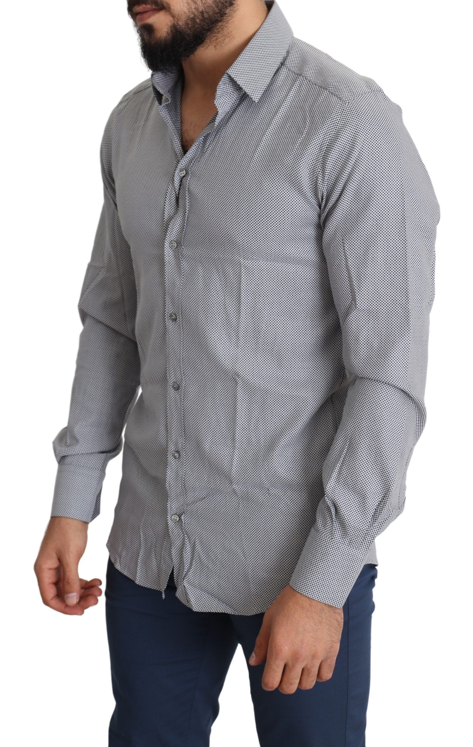 1459157.jpg Elegant Black Cotton Dress Shirt - Image 2