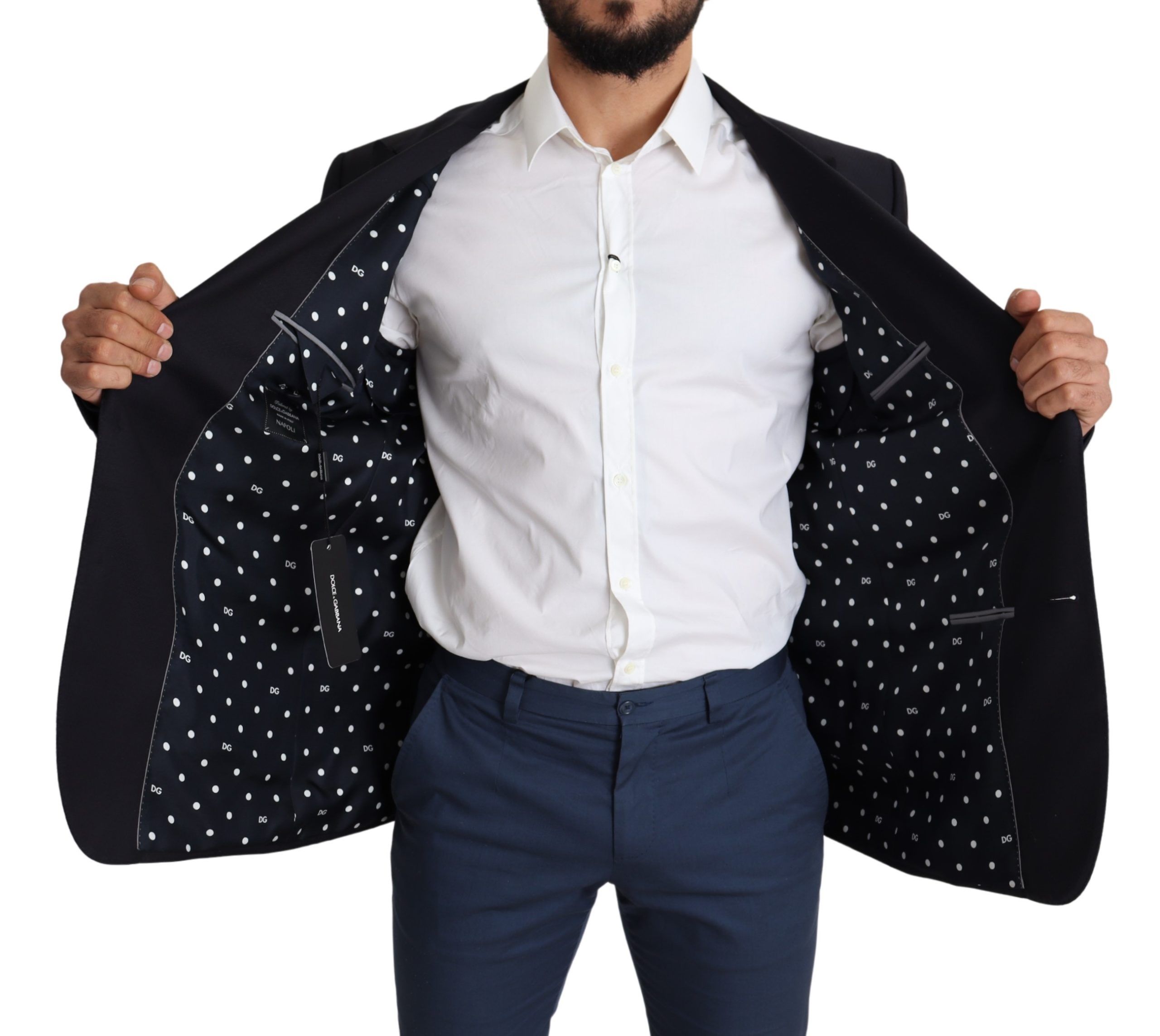 1459351.jpg Elegant Black Virgin Wool Men's Blazer - Image 3