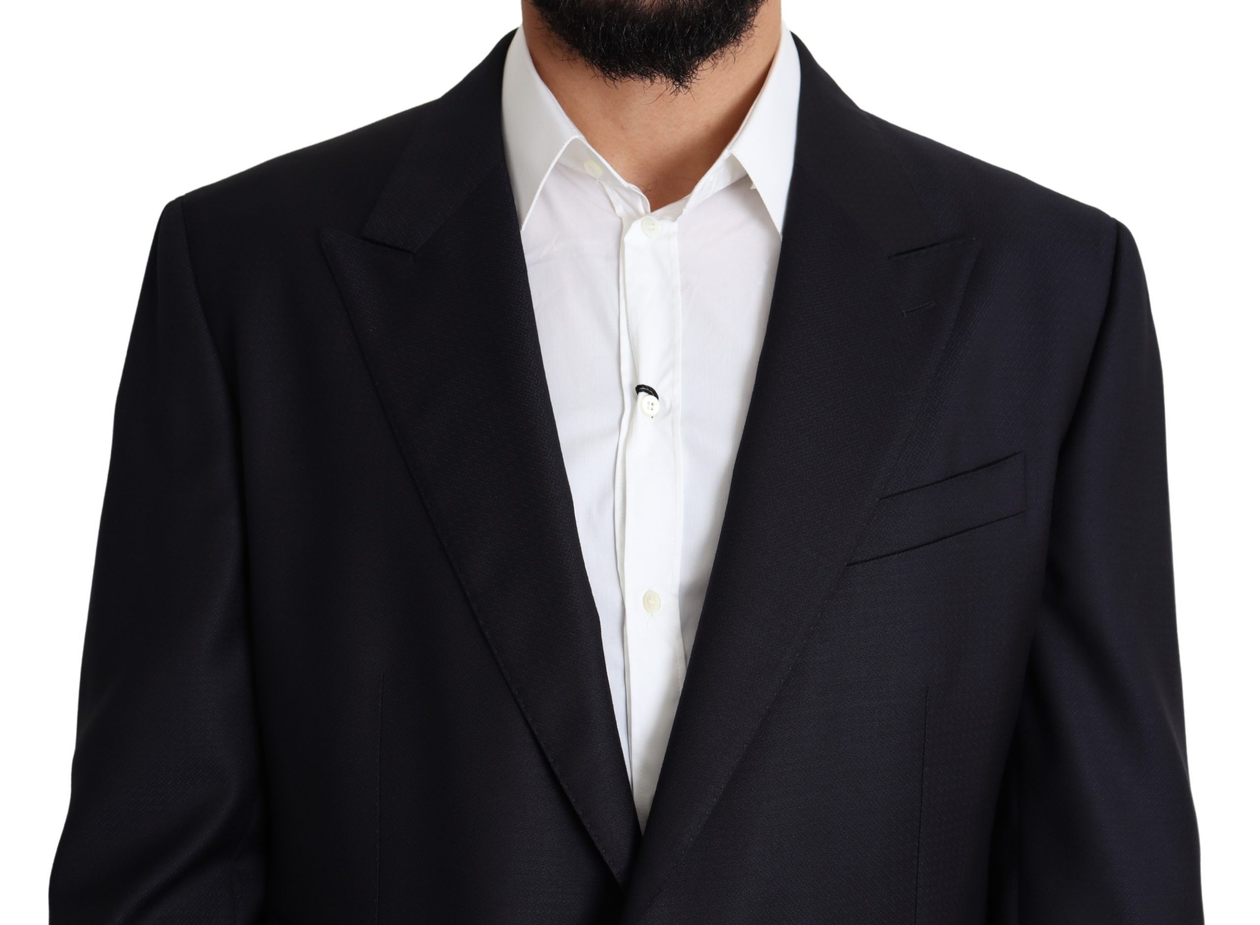 1459355.jpg Elegant Black Virgin Wool Men's Blazer - Image 6