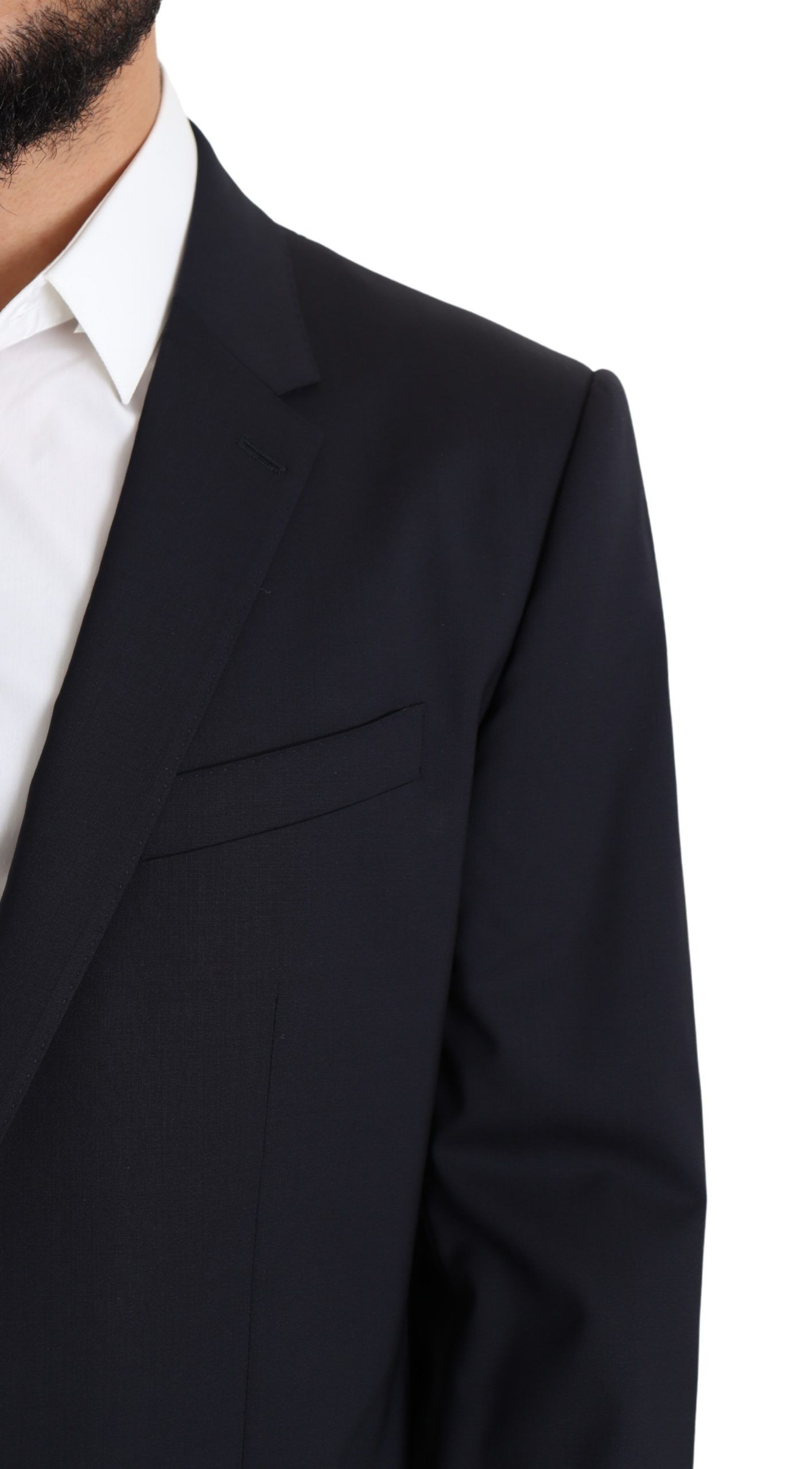 1459380.jpg Exquisite Black Wool Stretch Martini Blazer - Image 4