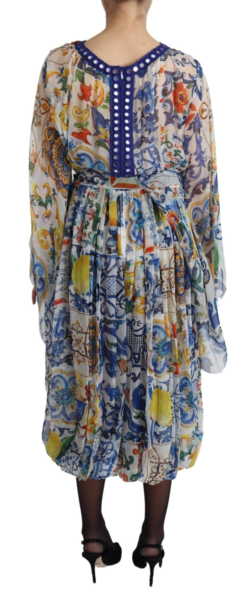1469250.jpg Majolica Print Silk Wrap Midi Dress - Image 2