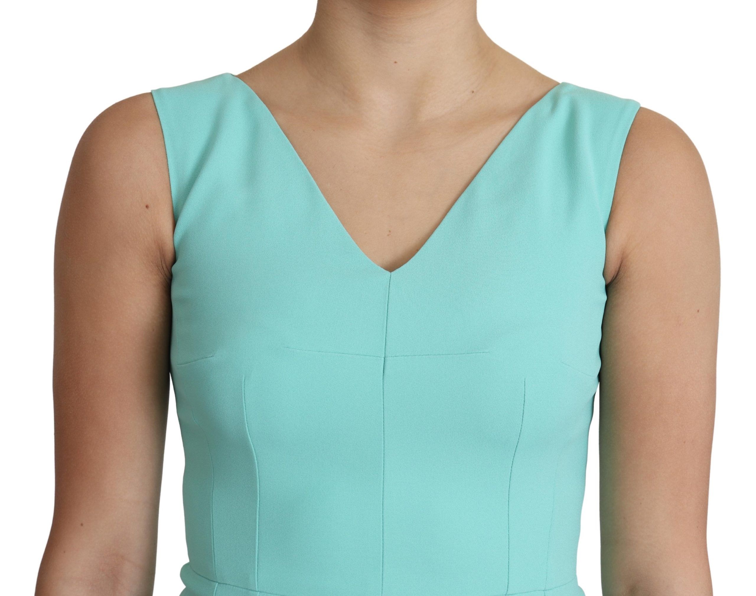 1469768.jpg Elegant Light Blue Sleeveless Midi Dress - Image 3