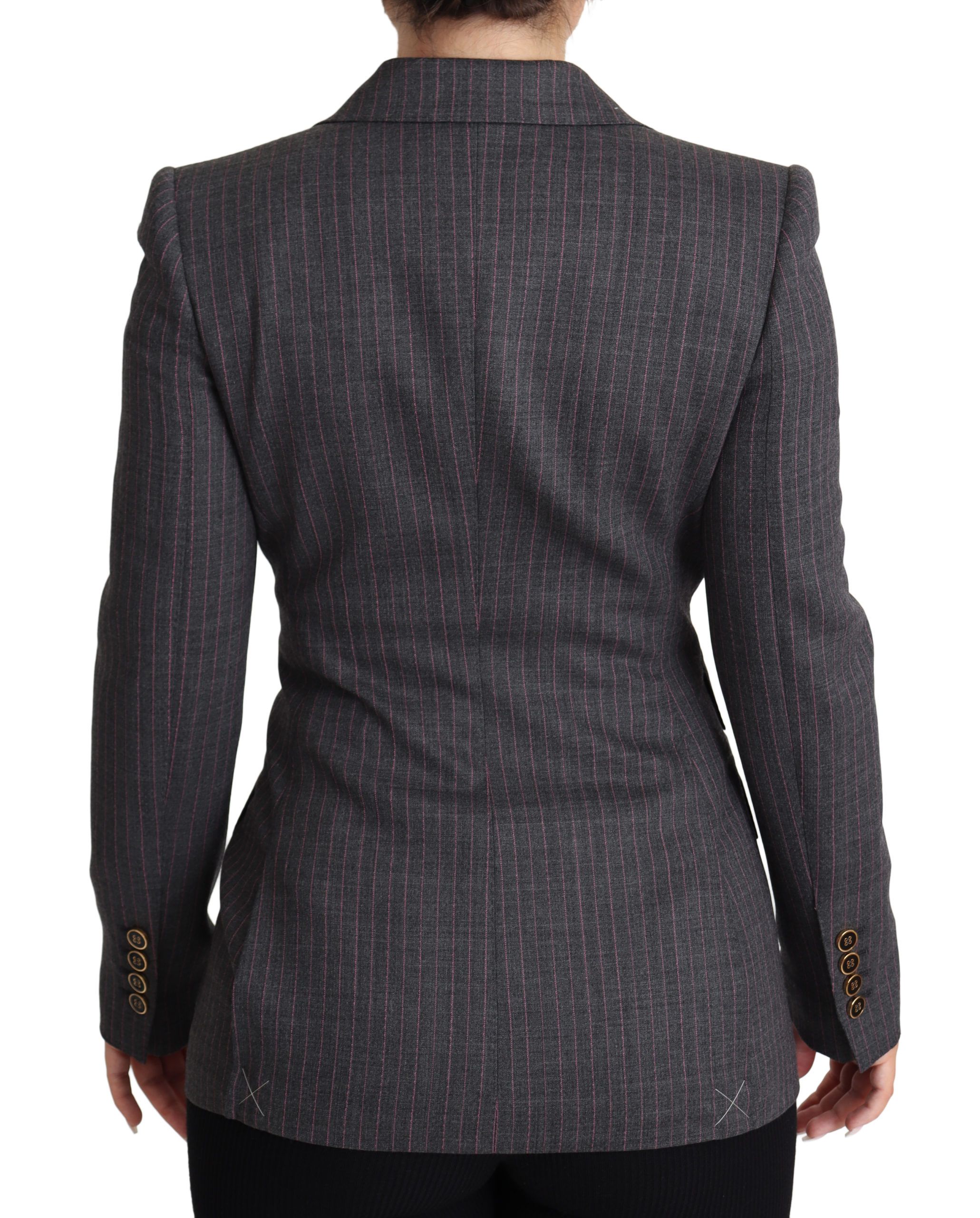 1470731.jpg Elegant Gray Stretch Wool Blazer - Image 4