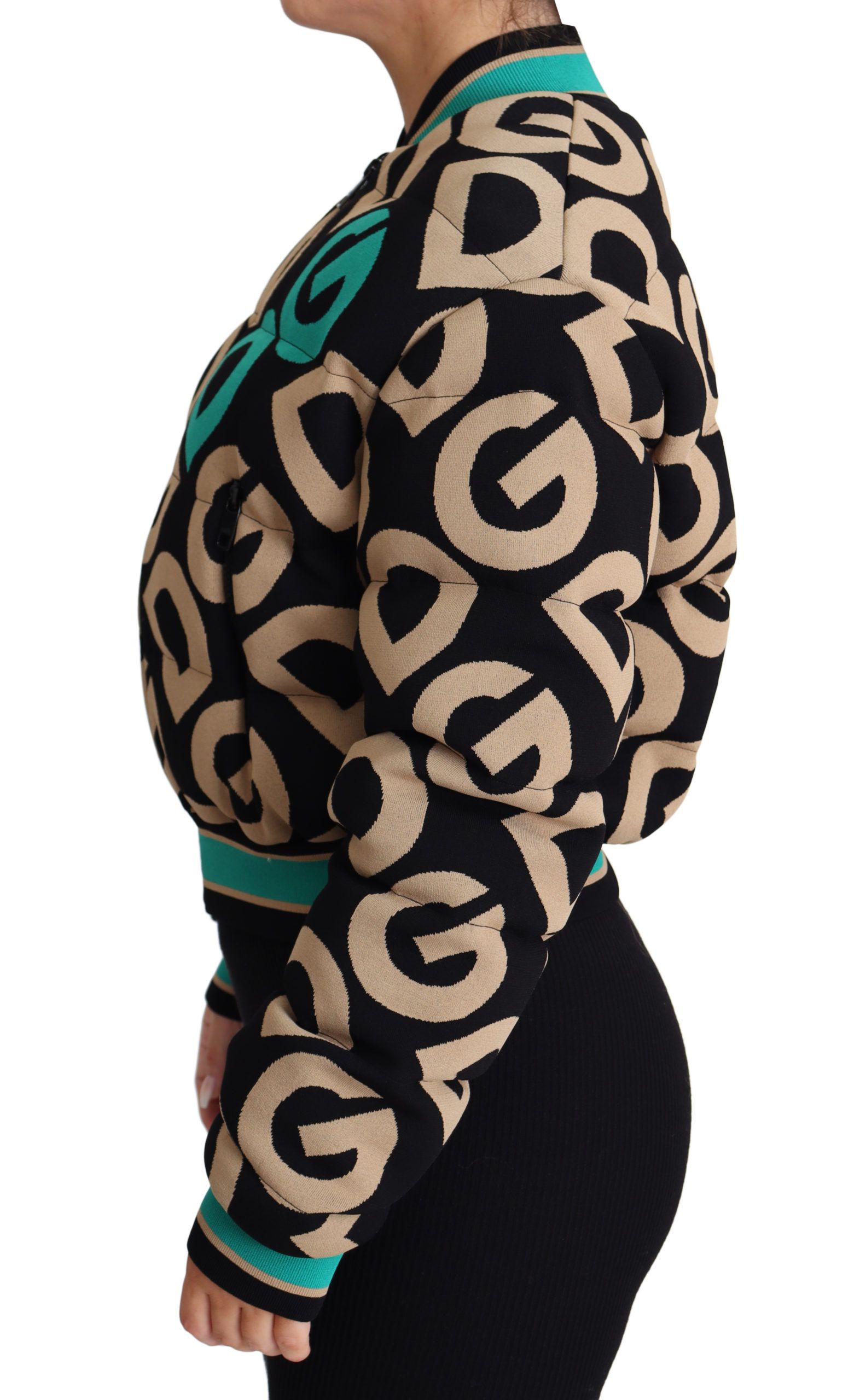 1470998.jpg Chic Multicolor Quilted Bomber Jacket - Image 5