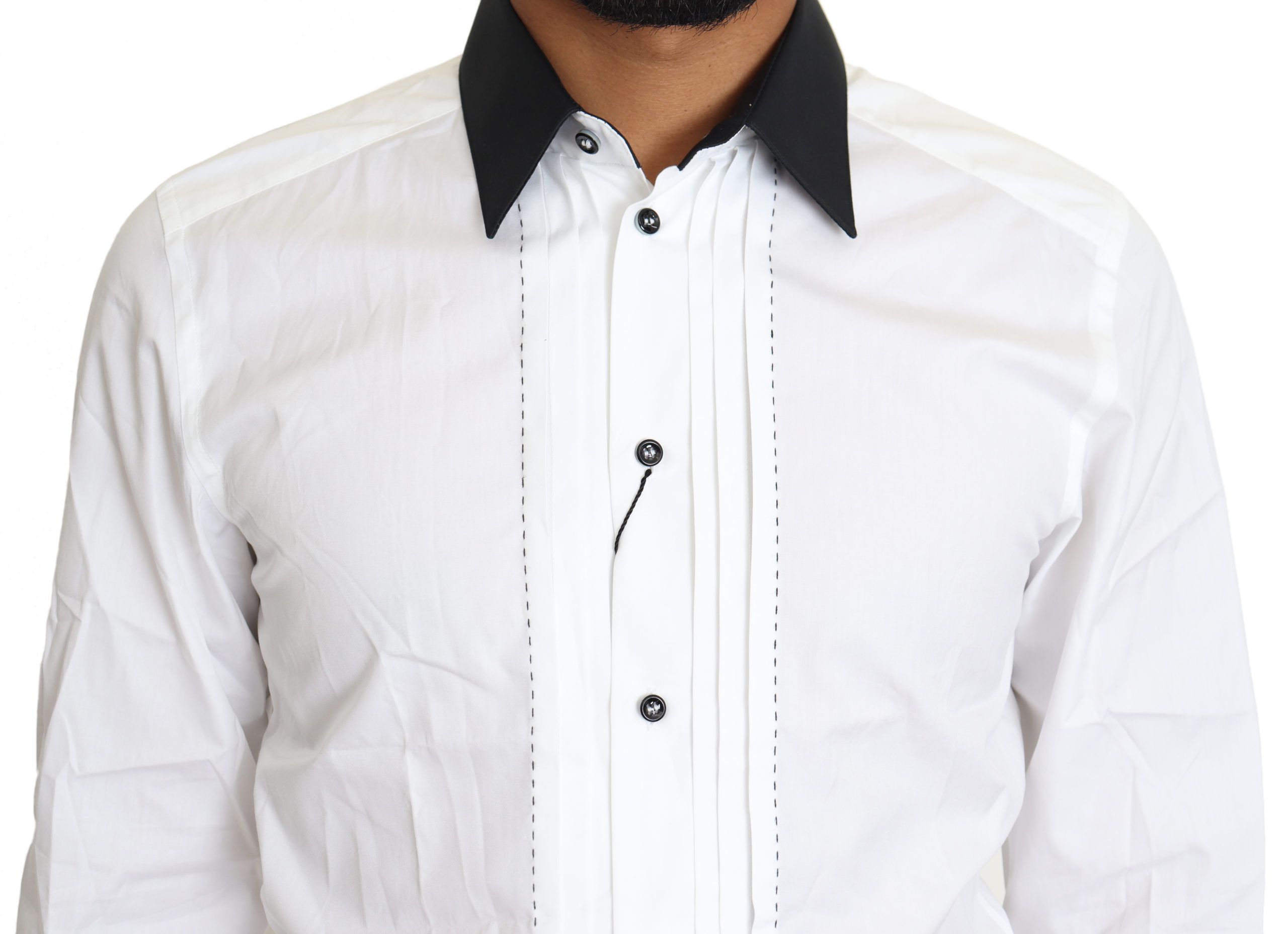 1476534.jpg Elegant White Slim Fit Dress Shirt - Image 3