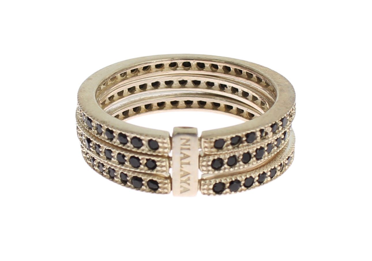 1478583.jpg Chic Silver & Black CZ Crystal Ring - Image 5