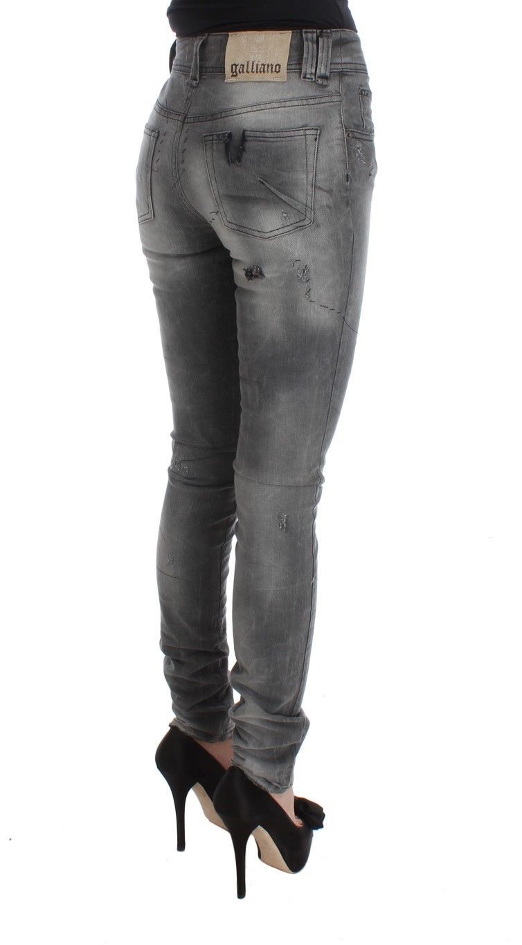 1480080.jpg Chic Gray Slim Fit Designer Jeans - Image 4