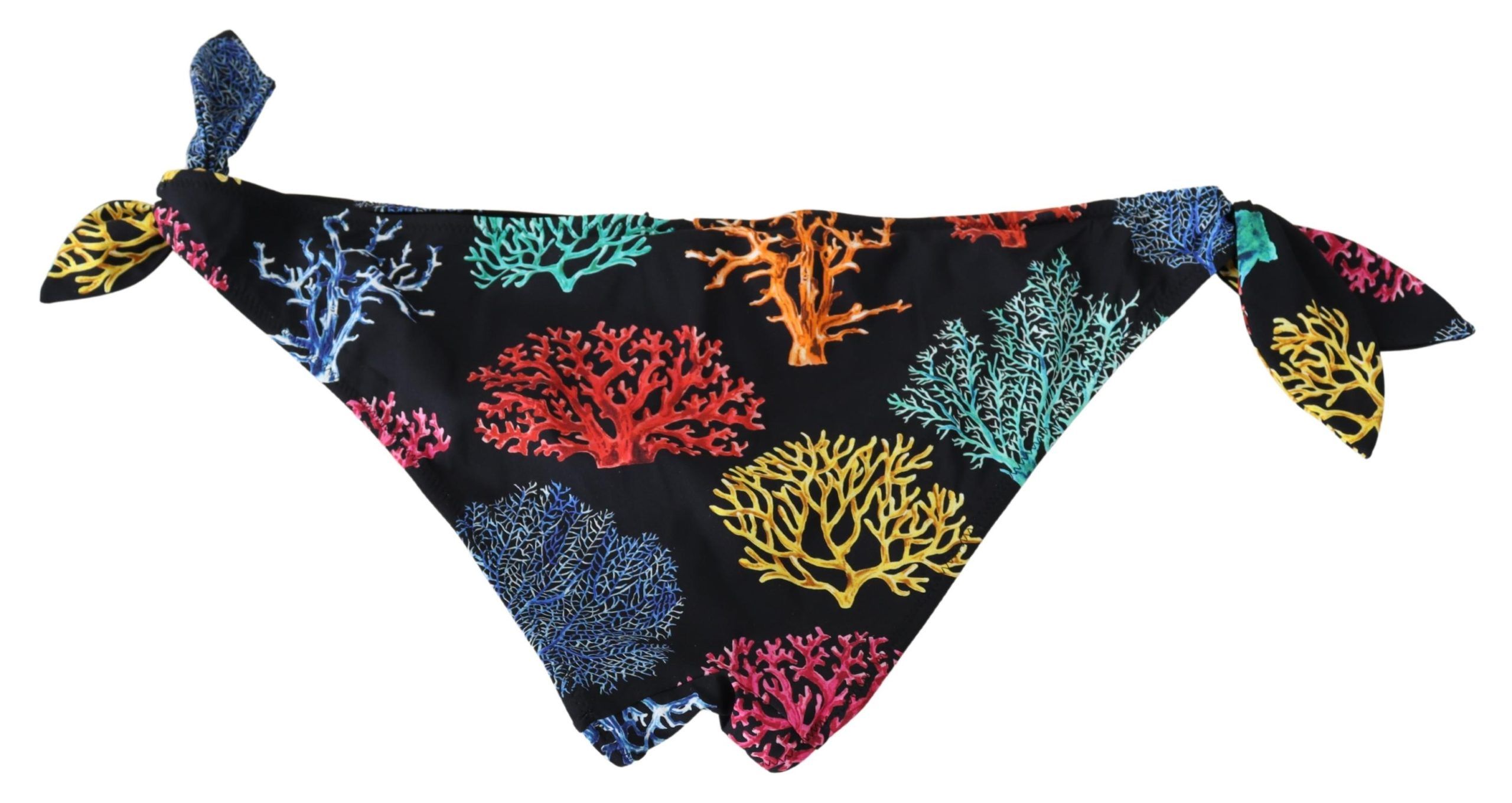 1483404.jpg Chic Black Side-Tie Coral Print Bikini Bottom - Image 5
