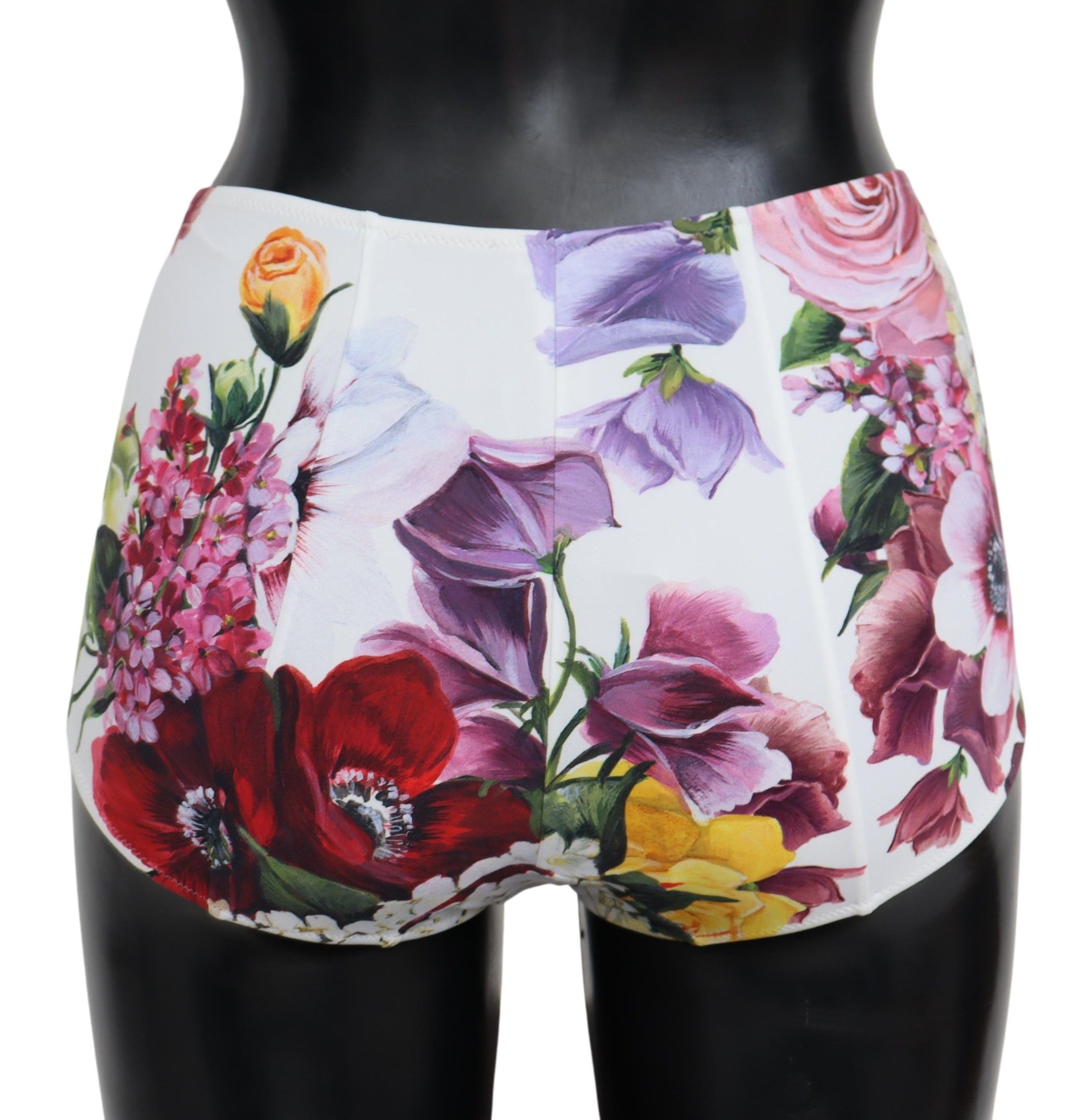1483408.jpg Elegant White Floral High Waist Bikini Bottom - Image 2